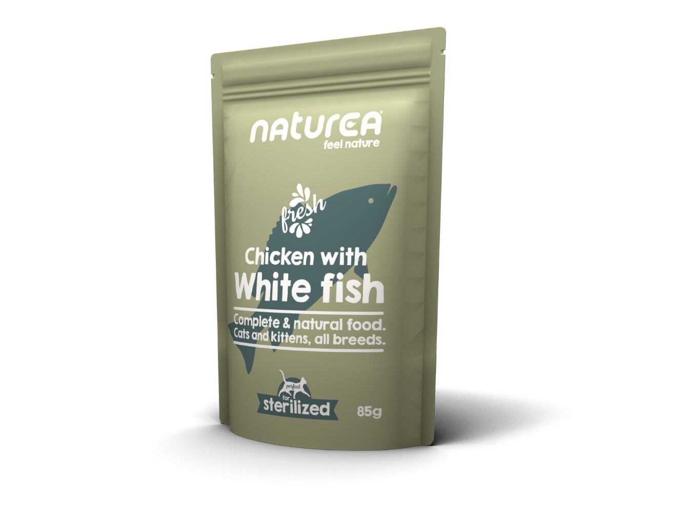 COMIDA H&Uacute;MIDA GATO NATUREA FRANGO E PEIXE BRANCO 85G image number 1