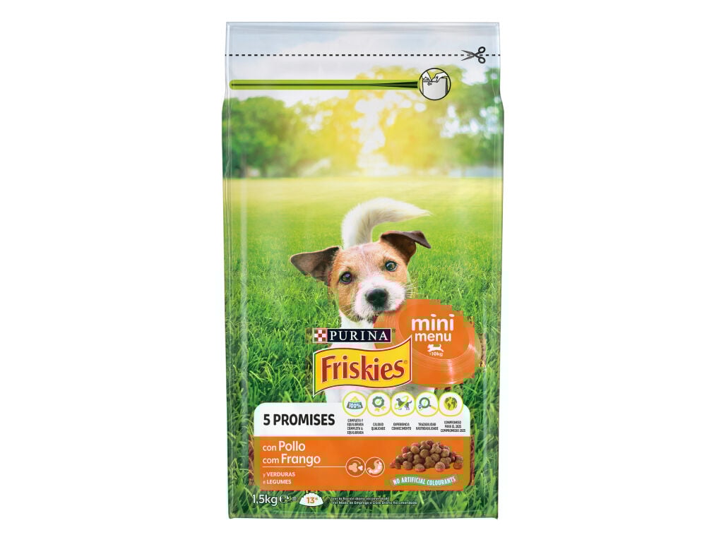 RA&Ccedil;&Atilde;O PARA C&Atilde;O FRISKIES MINI MENU FRANGO E VEGETAIS 1.5KG