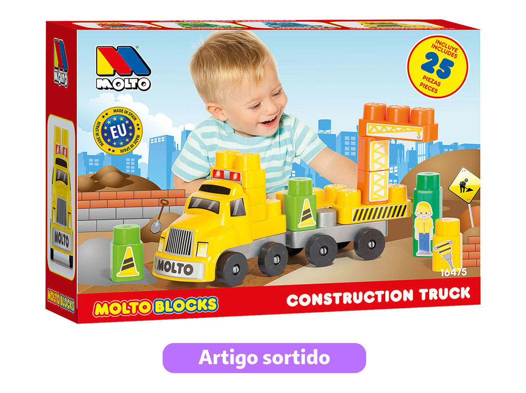 CAMI&Atilde;O COM BLOCOS MOLTO 25 PE&Ccedil;AS MODELOS SORTIDOS