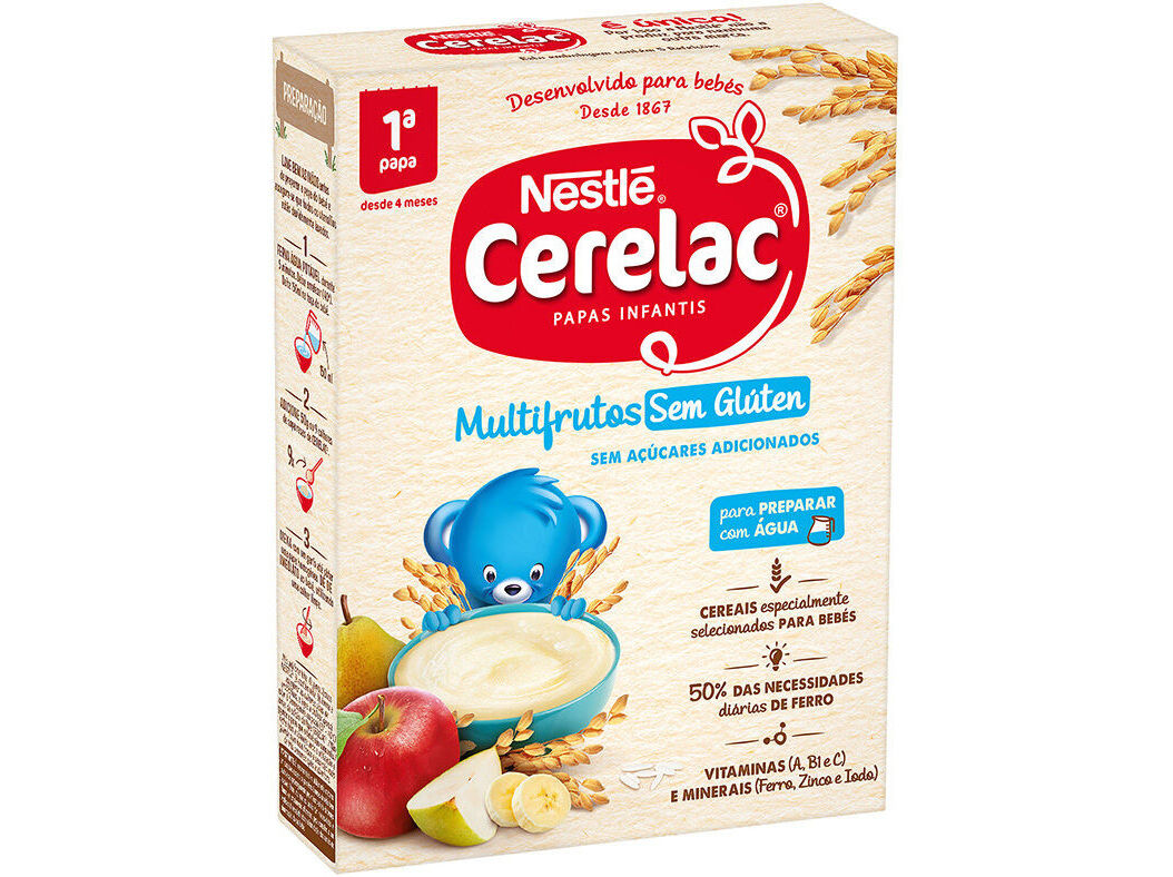 FARINHA L&Aacute;CTEA CERELAC MULTIFRUTOS SEM GL&Uacute;TEN 250G image number 0