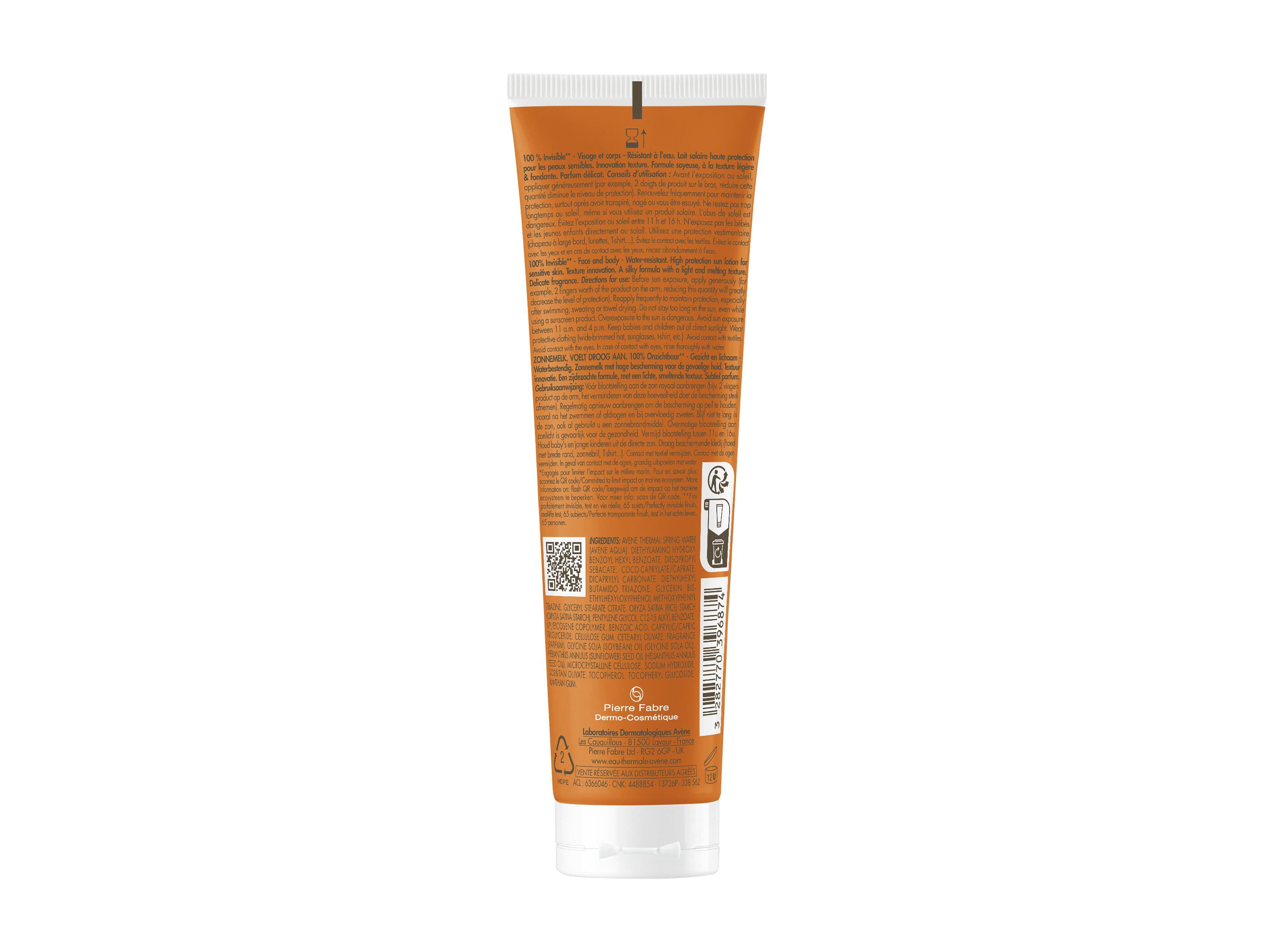 LEITE AVENE SOLAR INVIS&Iacute;VEL SPF 50+ 100 ML image number 1