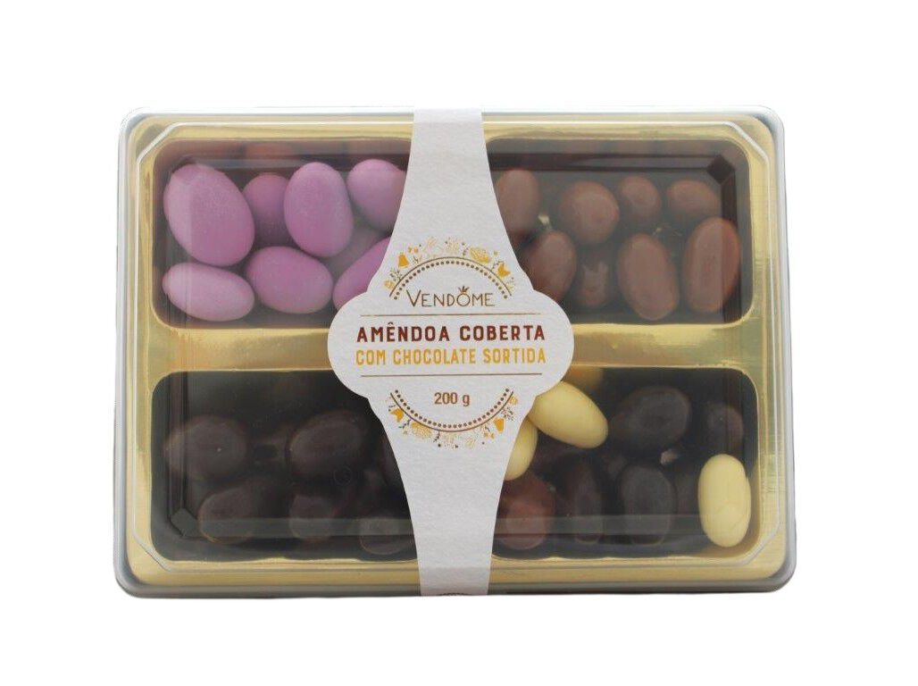 CAIXA VEND&Ocirc;ME AM&Ecirc;NDOAS DE CHOCOLATE SORTIDAS 200G