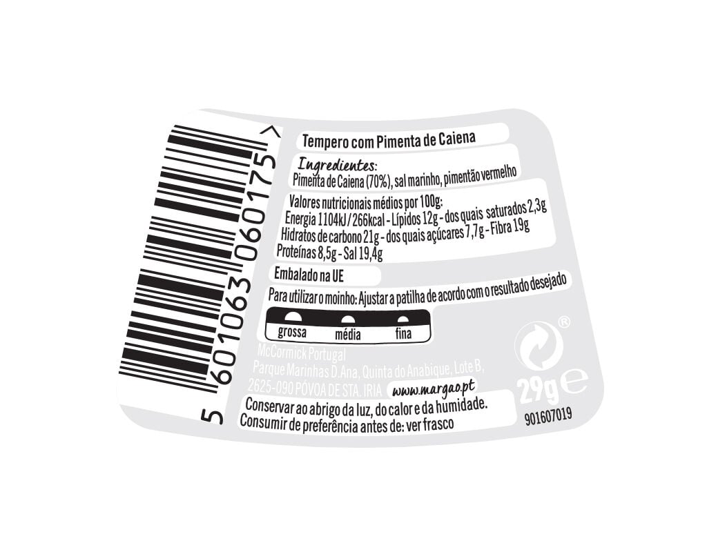 MOINHO MARG&Atilde;O PIMENTA CAYENNE 29G image number 1