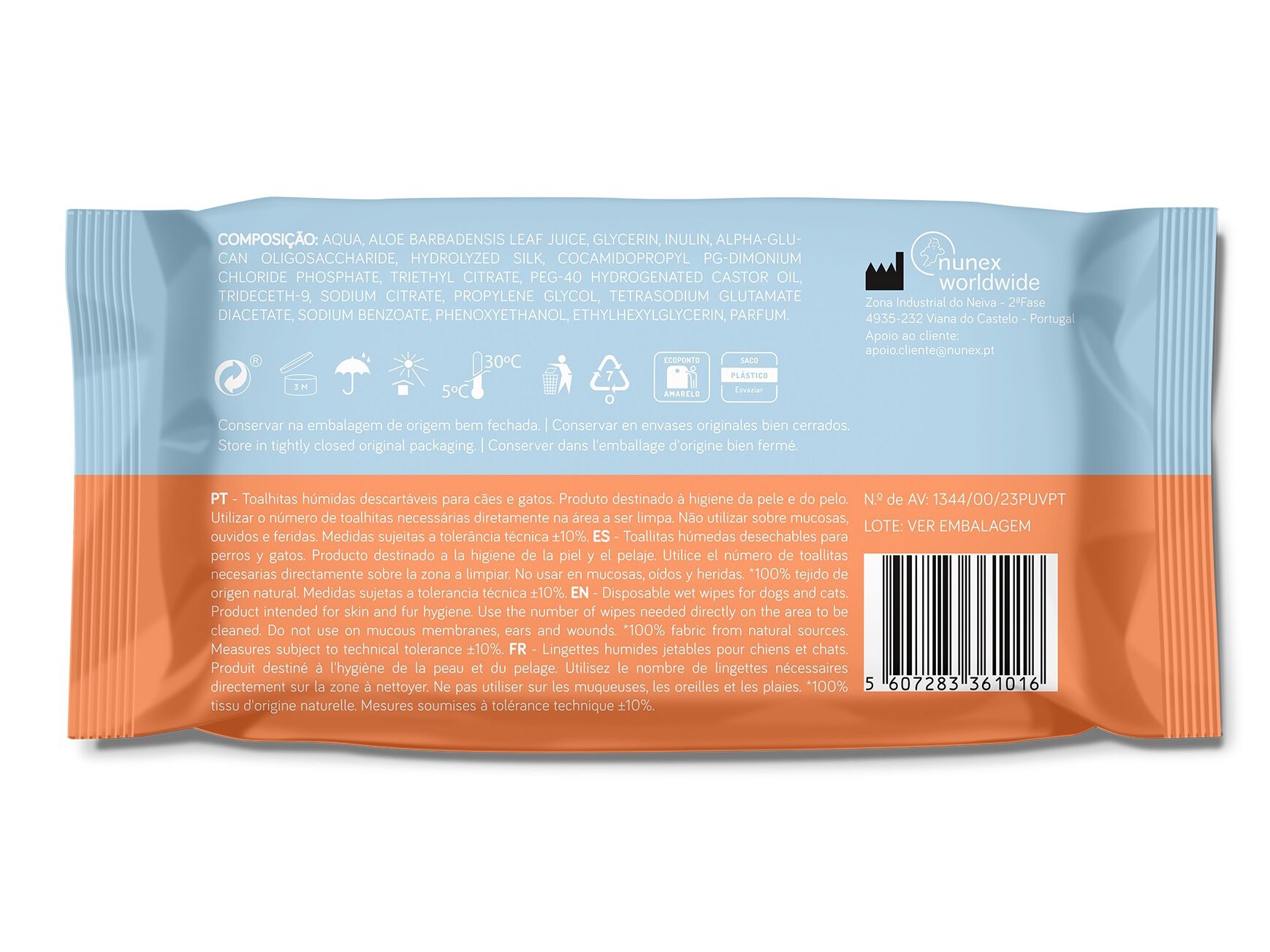 TOALHITAS PET FLUFF TALCO 40 UNIDADES image number 1