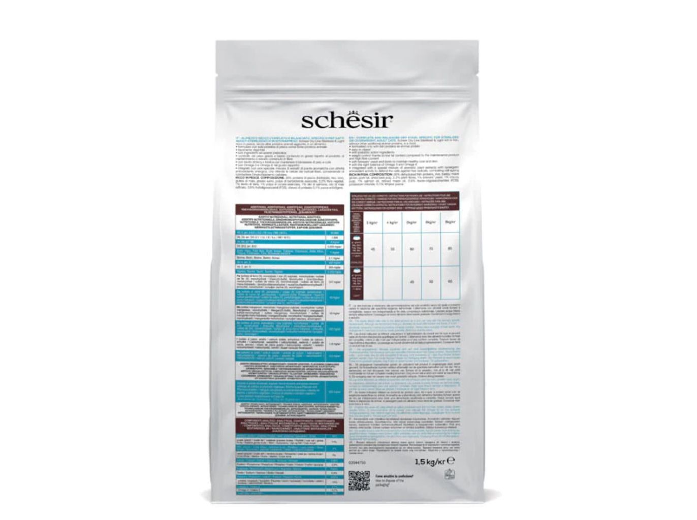 RA&Ccedil;&Atilde;O PARA GATO SCHESIR ESTERILIZADO PEIXE 1.5KG image number 1