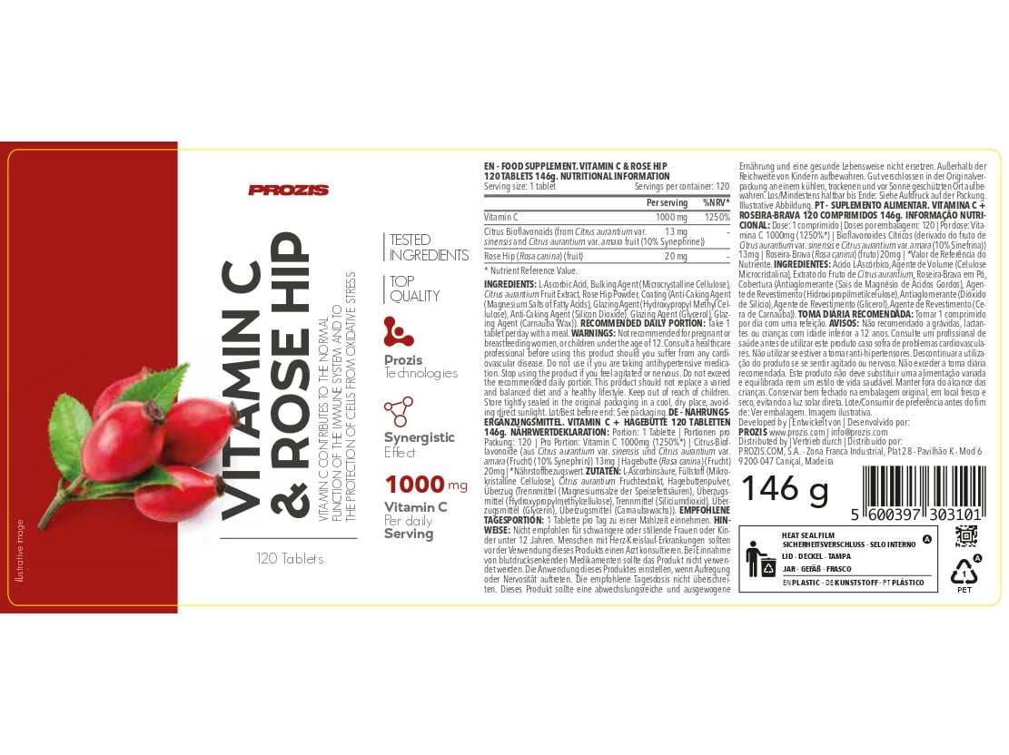 SUPLEMENTO PROZIS VITAMINA C 1000MG 120 CAPS image number 2