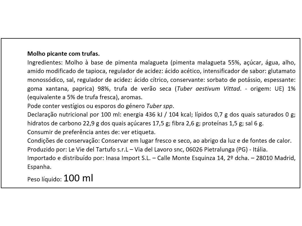MOLHO PICANTE TARTUFI JIMMY COM TRUFA 100 ML image number 1