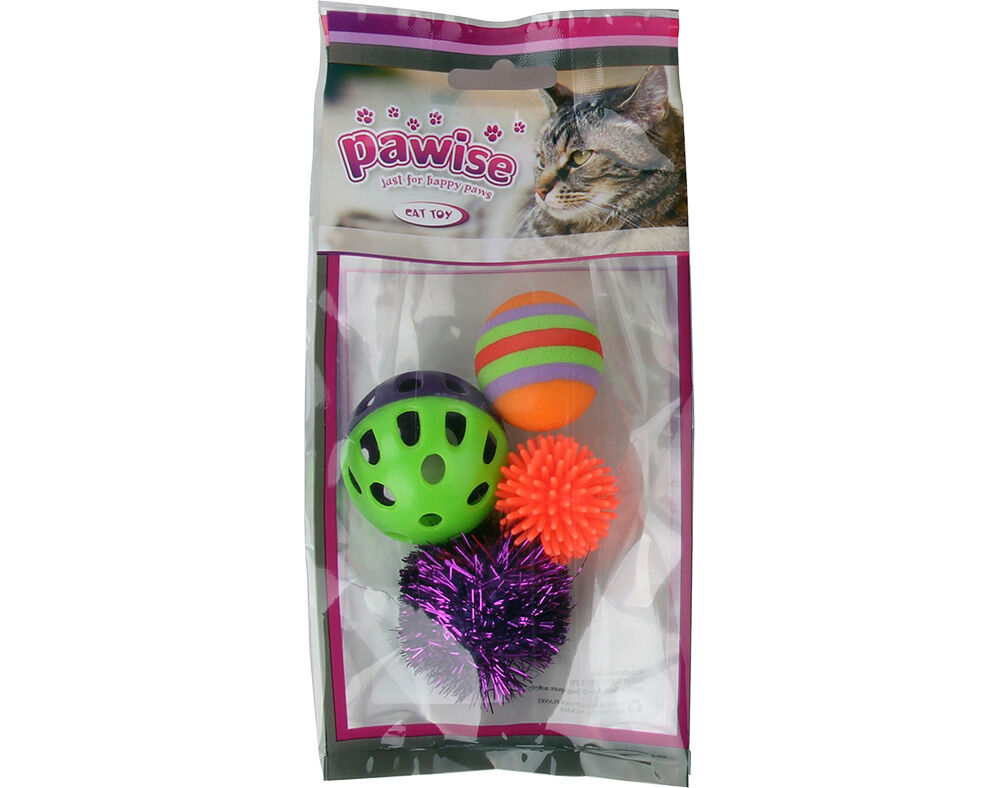 BRINQUEDO PARA GATO PAWISE 4 UNIDADES