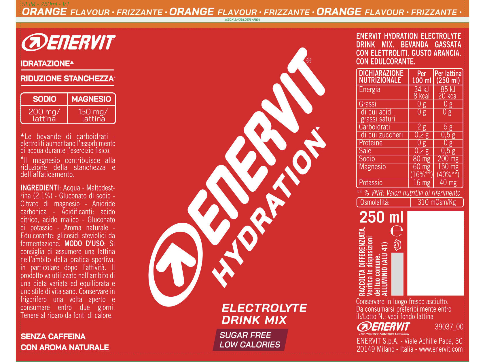 BEBIDA ISOT&Oacute;NICA ENERVIT LARANJA 250ML image number 1