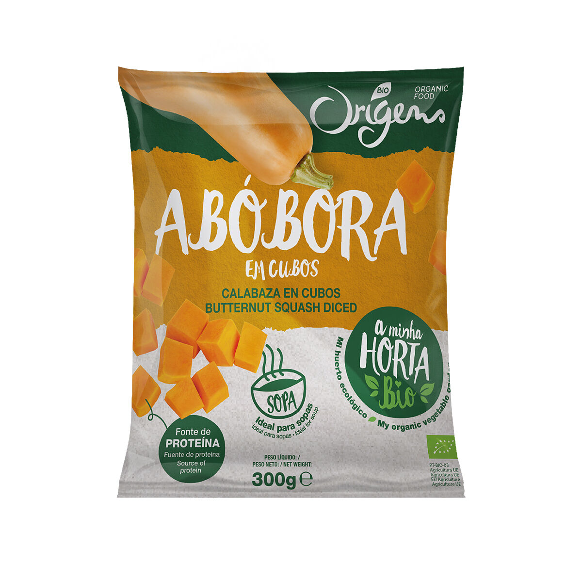 CUBOS ABOBORA ORIGENS BIO ULTRACONGELADOS 300G image number 1