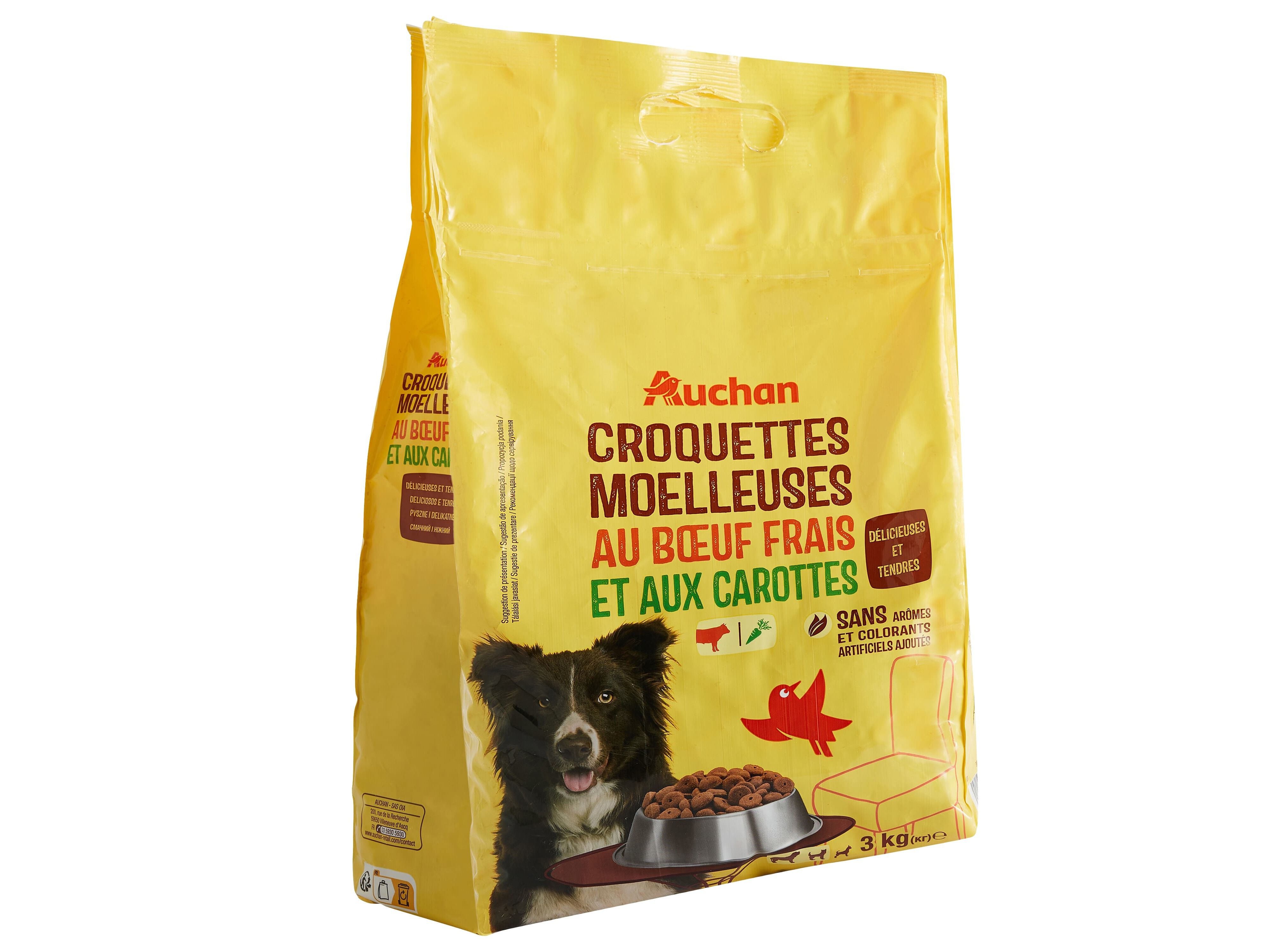 RA&Ccedil;&Atilde;O PARA C&Atilde;O AUCHAN MOLES RICO EM VACA FRESCA E CENOURA 3KG image number 1