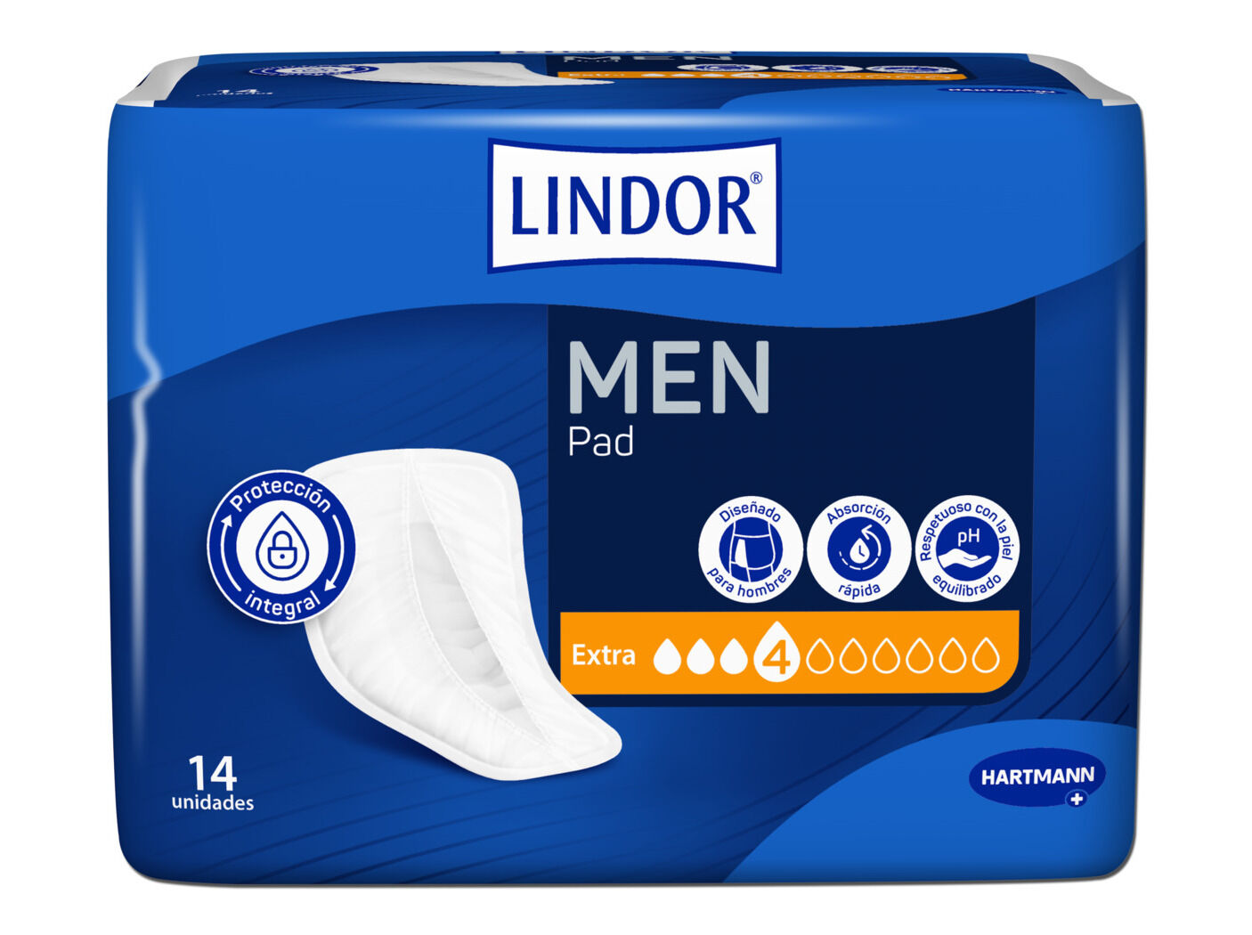 PENSOS INCONTIN&Ecirc;NCIA LINDOR MEN PADS 4G 14UN image number 0