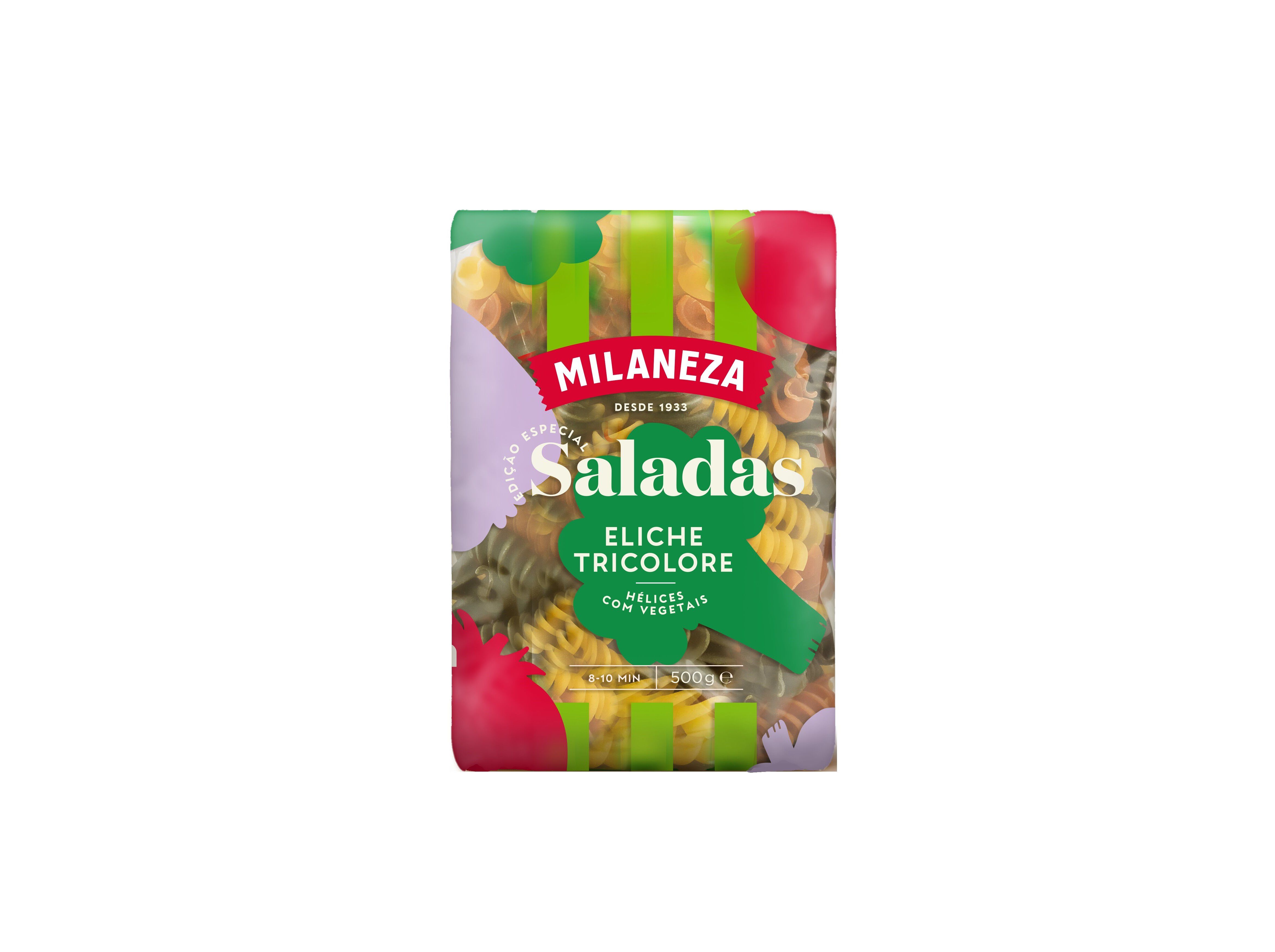 MASSAS HELICES MILANEZA TRICOLORES ESPECIAL SALADA 500G image number 1