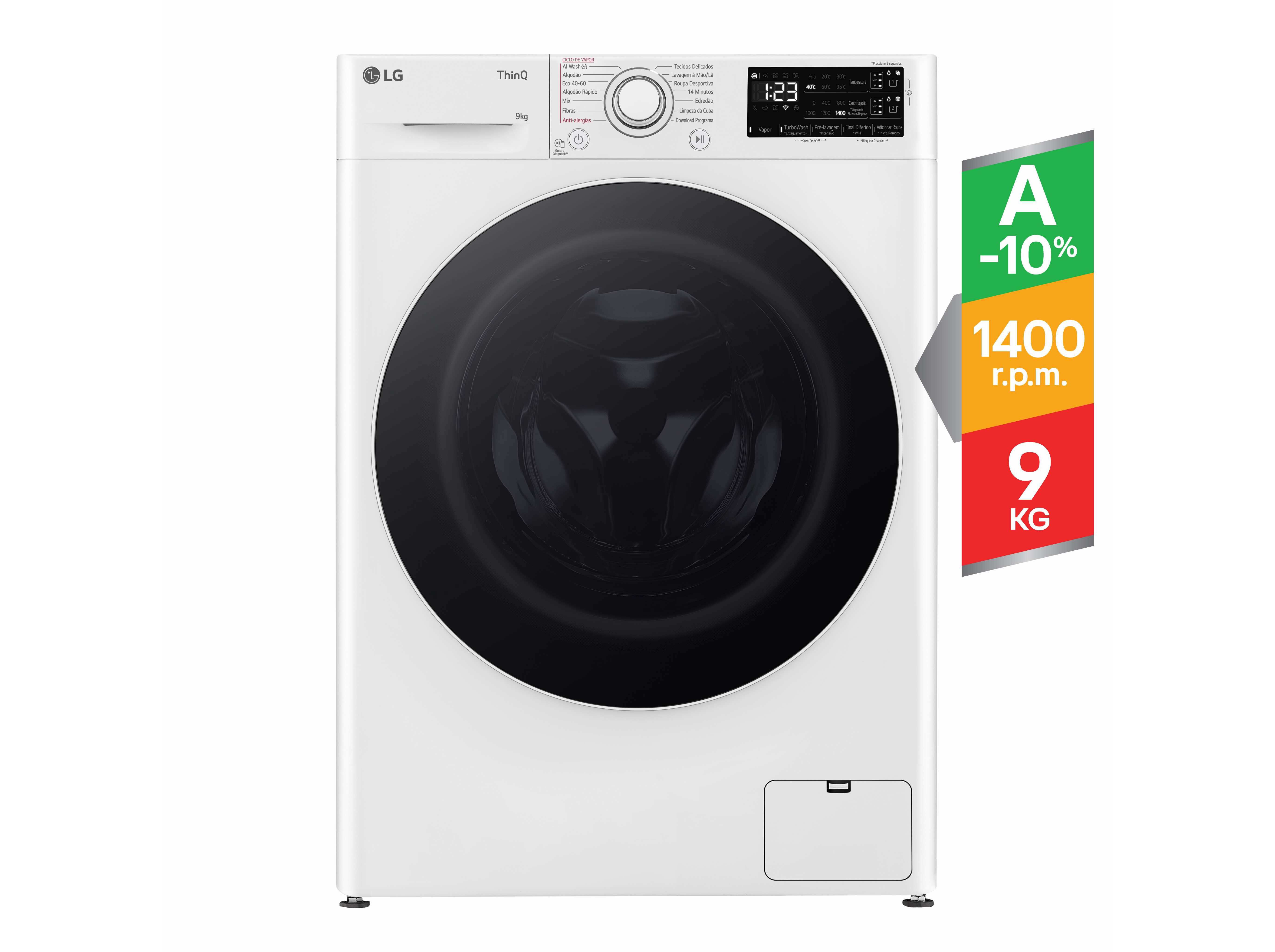 M&Aacute;QUINA LAVAR ROUPA LG F4WR3509A0W BRANCO A 9KG image number 0