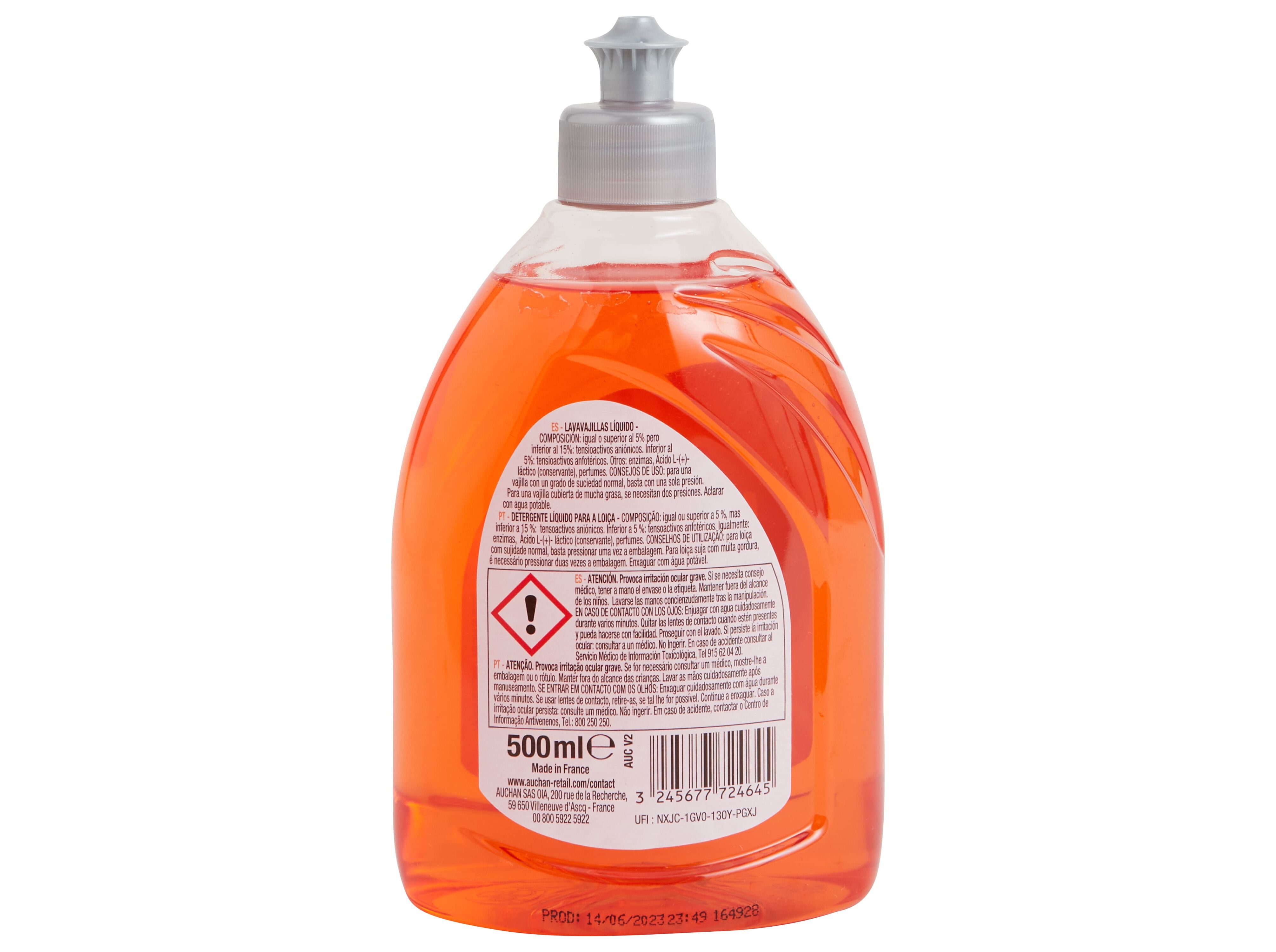 DETERGENTE LOI&Ccedil;A MANUAL AUCHAN ULTRA CONCENTRADO C&Iacute;TRICO 500ML image number 2