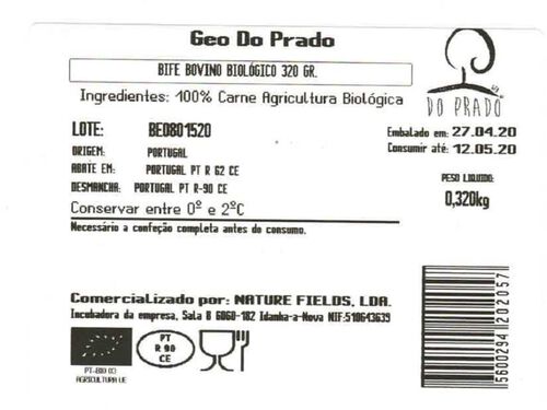 BIFE GEO DO PRADO DE BOVINO BIO 320G image number 1
