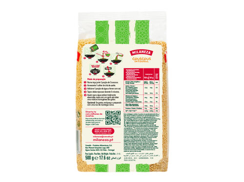 COUSCOUS INTEGRAL MILANEZA 500G image number 1