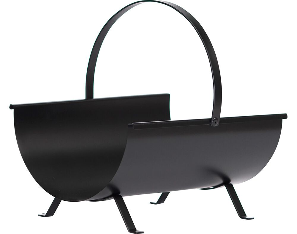 CESTO PARA LENHA EM METAL PRETO N&ordm; 19 PP