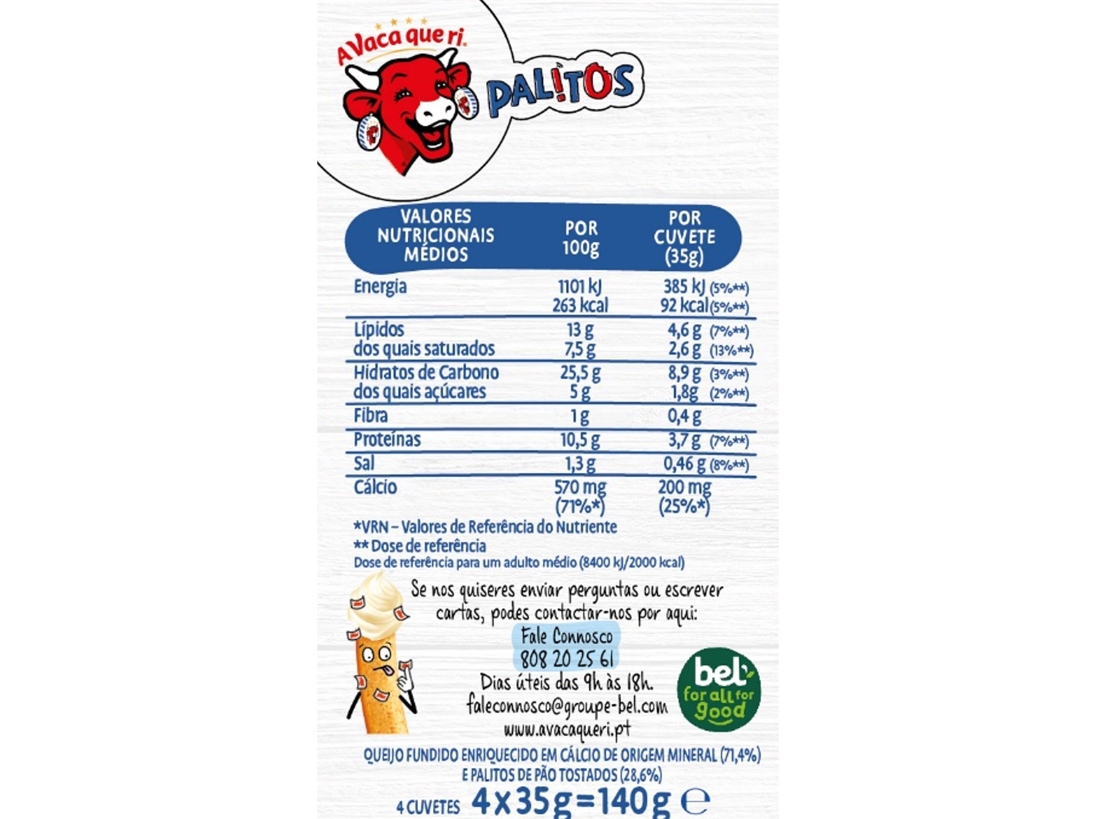 QUEIJO A VACA QUE RI PALITOS 4X35G image number 1