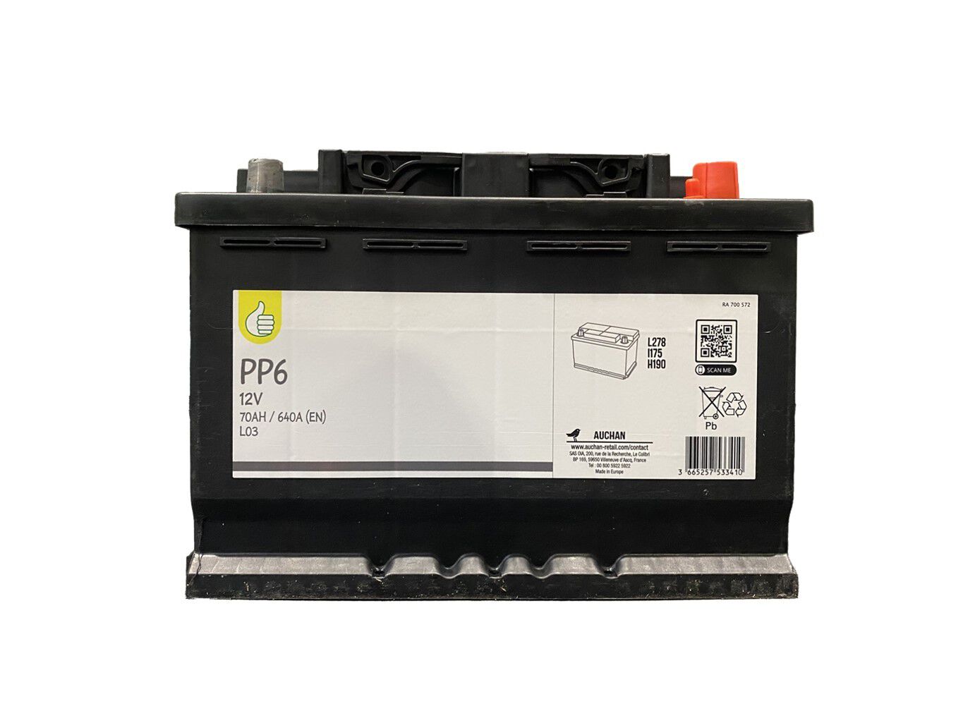 BATERIA AUTO POLEGAR PP6 70AH/640A