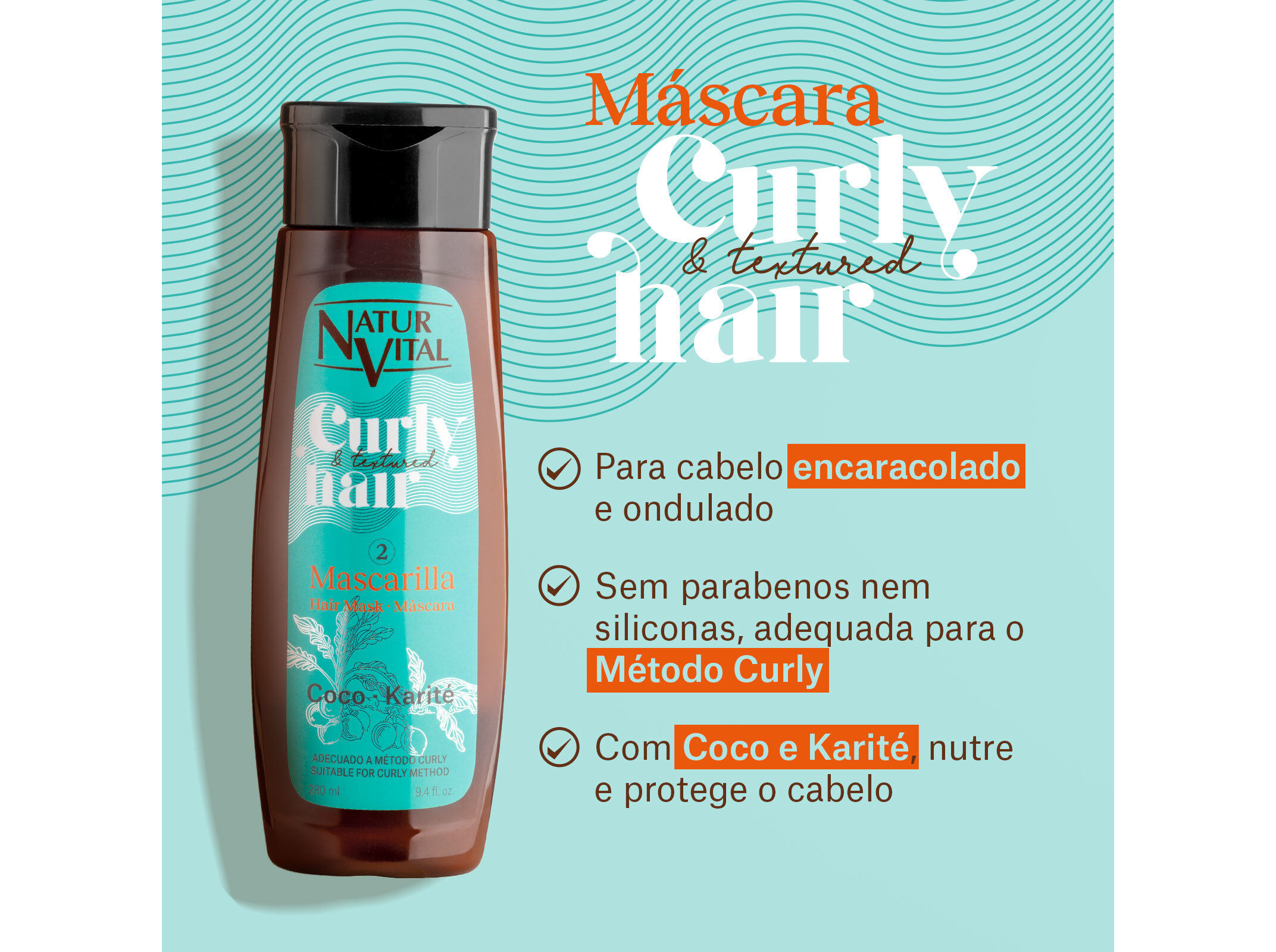 CONDICIONADOR NATUR VITAL CURLY & TEXTURED HAIR 280ML image number 2