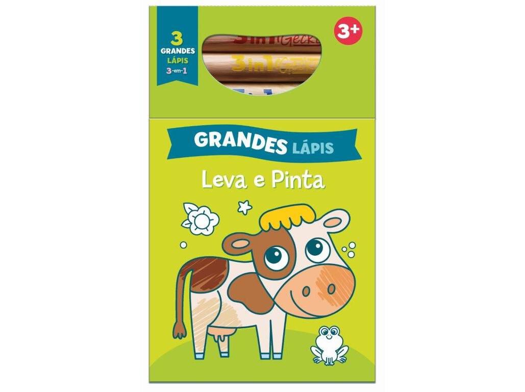 LIVRO LEVA E PINTA COM GRANDES L&Aacute;PIS VERDE-VACA image number 0