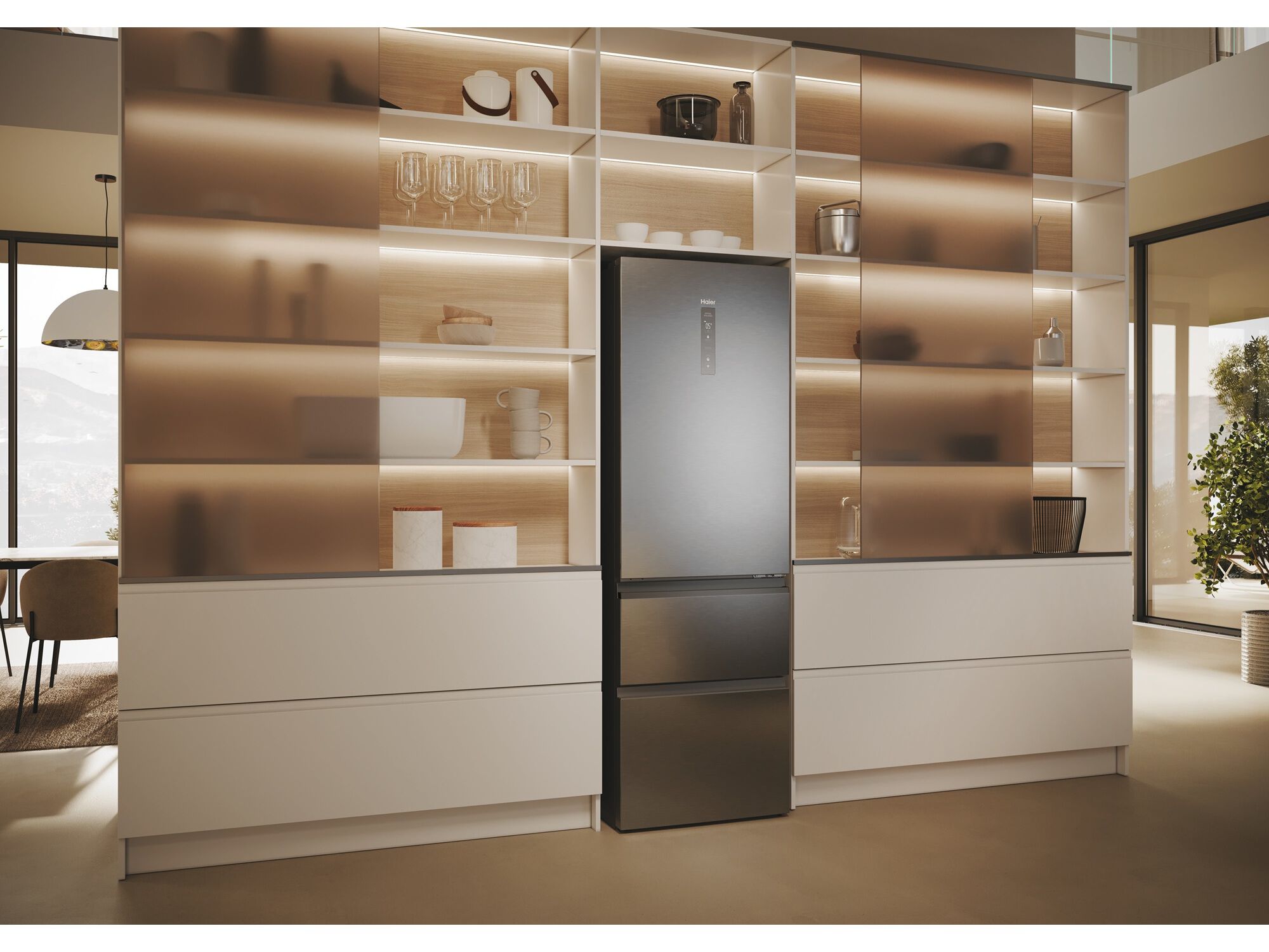 FRIGOR&Iacute;FICO COMBINADO HAIER HTW5618CNMG NO FROST C 360L INOX image number 19