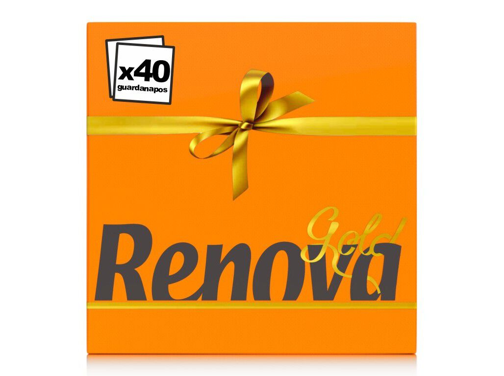 GUARDANAPOS RENOVA GOLD LARANJA PACK 40 UNIDADES