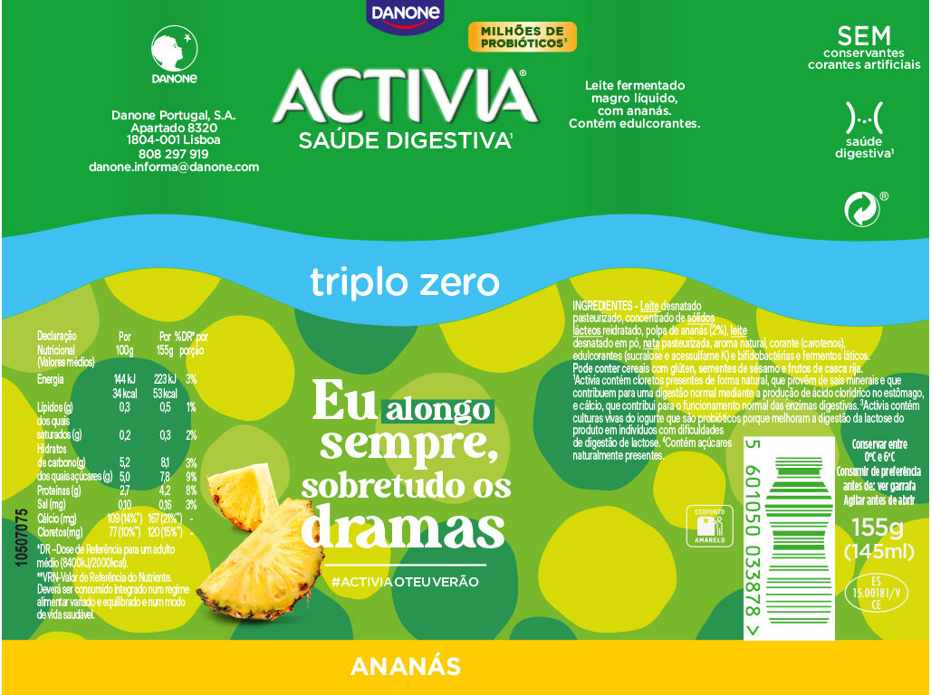 BIFIDUS L&Iacute;QUIDO ACTIVIA ANAN&Aacute;S 000% 4X155G image number 1