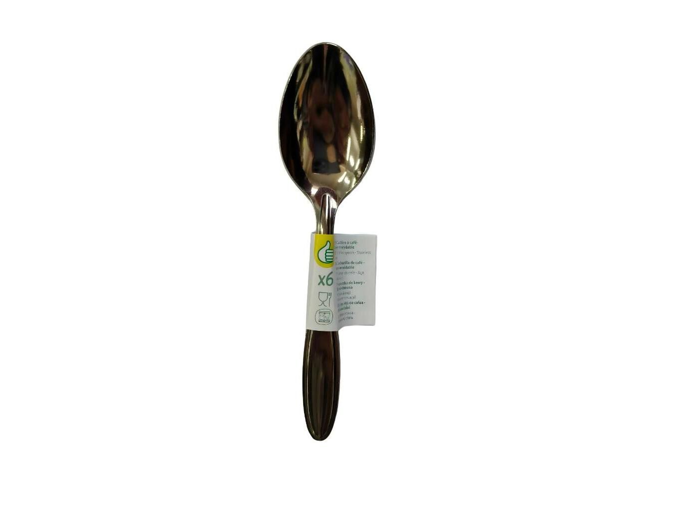 CONJUNTO DE 6 COLHERES CAF&Eacute; ALICE POLEGAR INOX