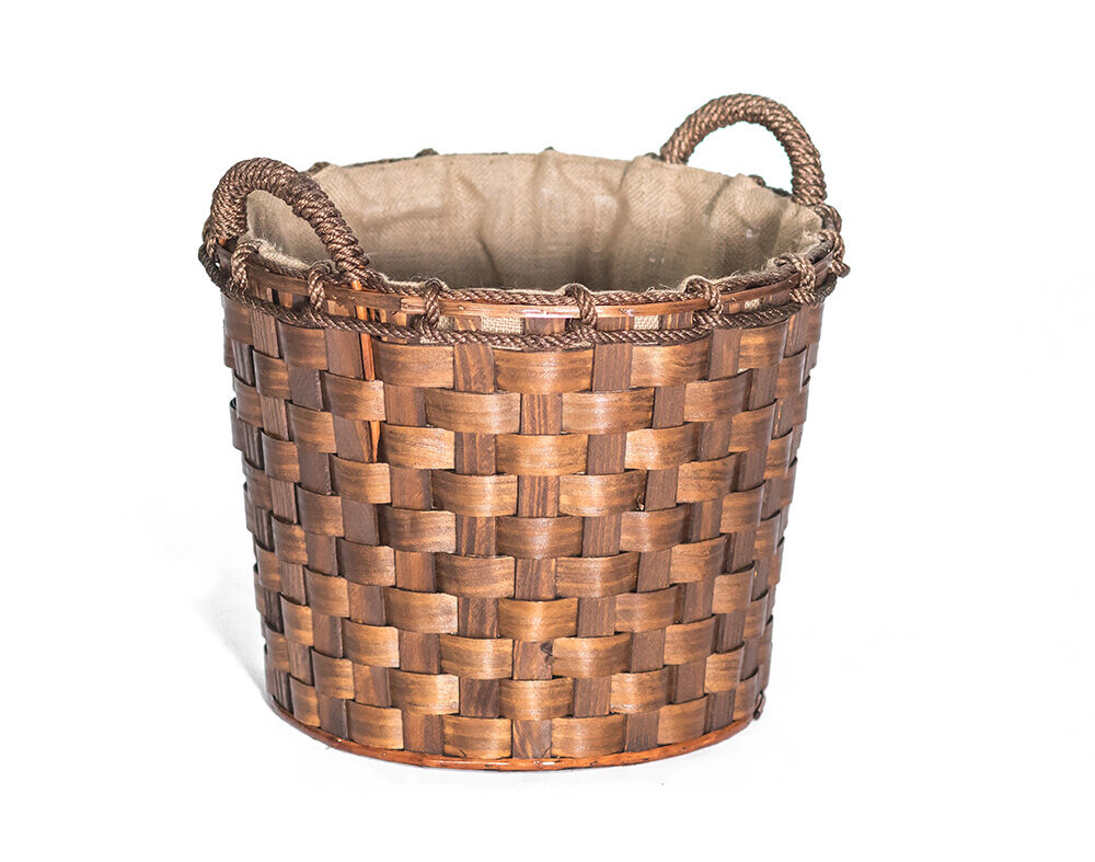 CESTO PARA LENHA REDONDO EM VIME FORRADO N&ordm; 6