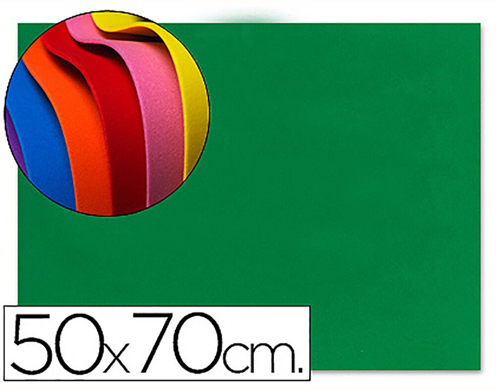 GOMA EVA MOOSGUMMI LIDERPAPEL VERDE 50X70CM 1.5MM