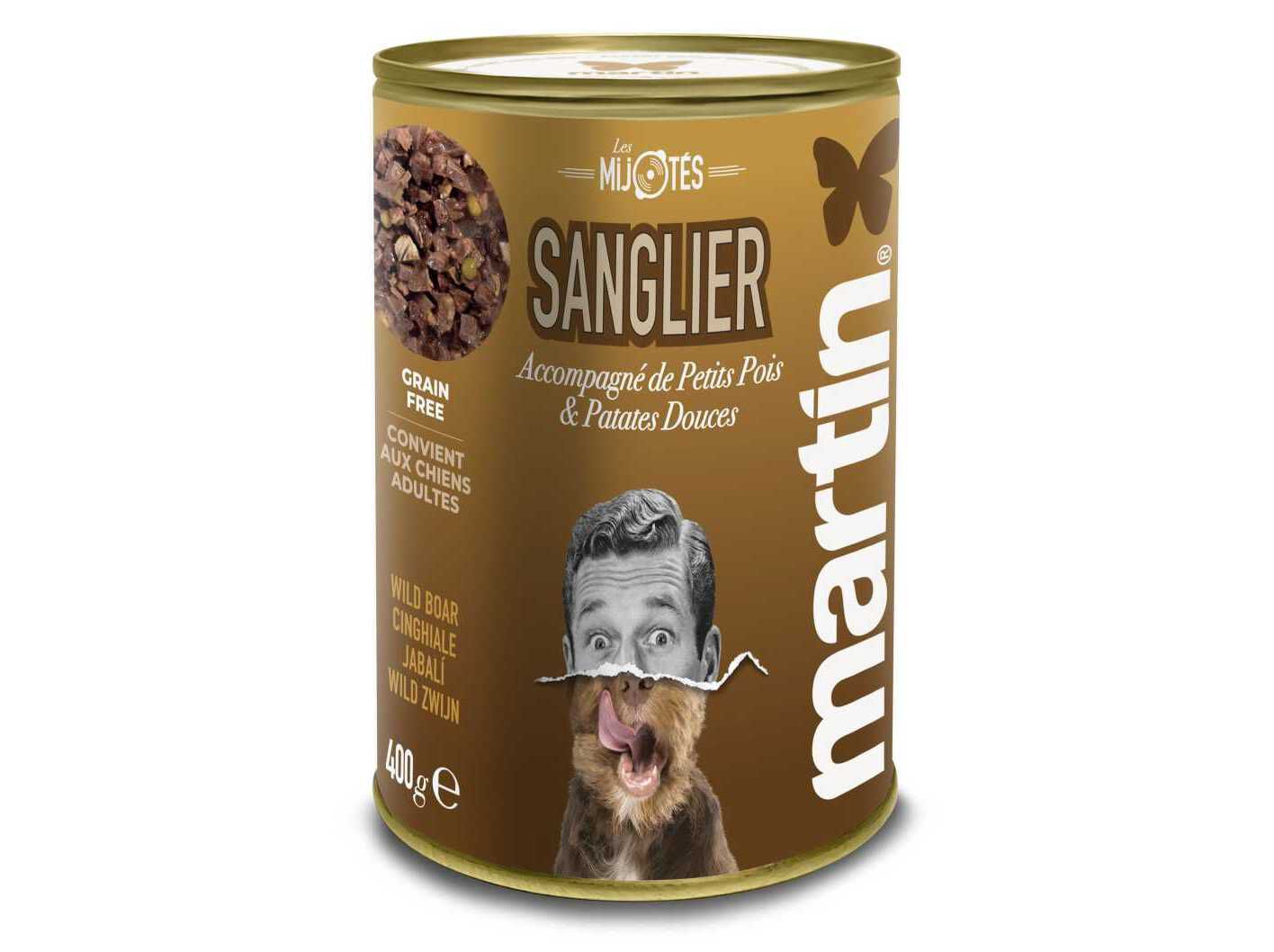 COMIDA H&Uacute;MIDA MARTIN SELLIER C&Atilde;O JAVALI 400G