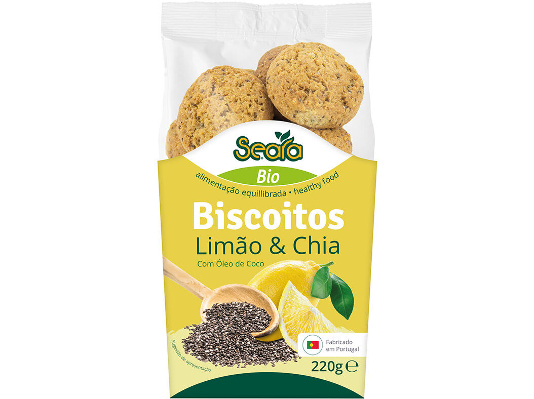 BISCOITOS SEARA DE LIM&Atilde;O COM CHIA BIO 220G image number 0