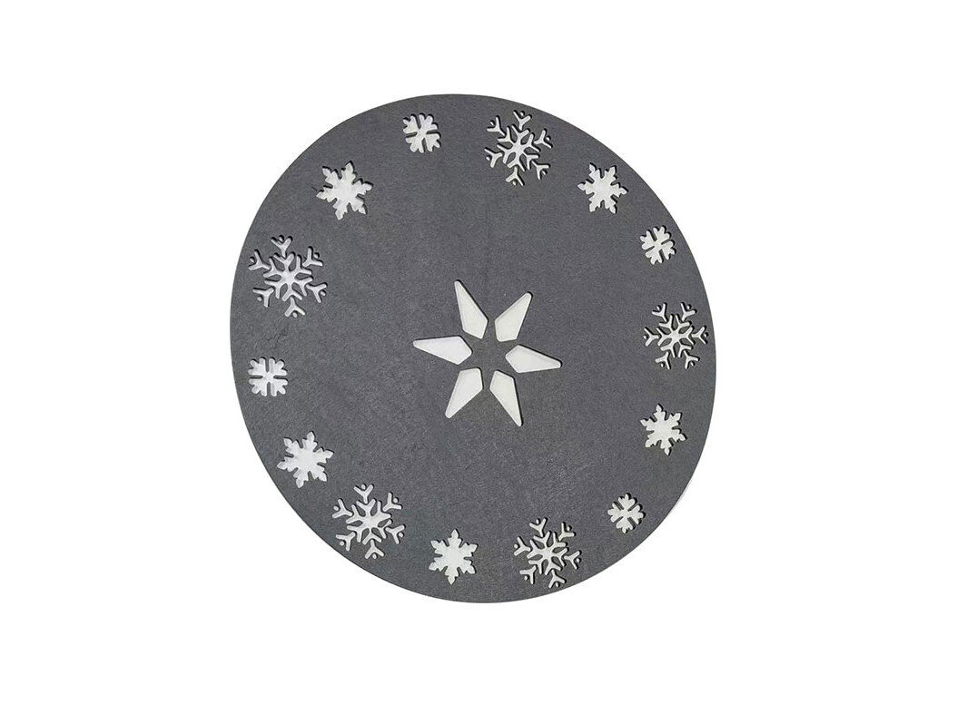 COBERTURA MESA FELTRO ACTUEL FLOCOS NEVE CINZENTO &Oslash;35CM