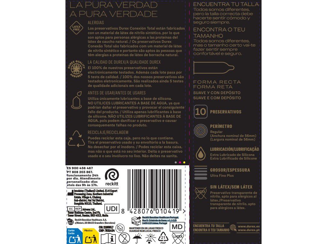 PRESERVATIVOS DUREX CONEX&Atilde;O TOTAL 10 UN image number 1