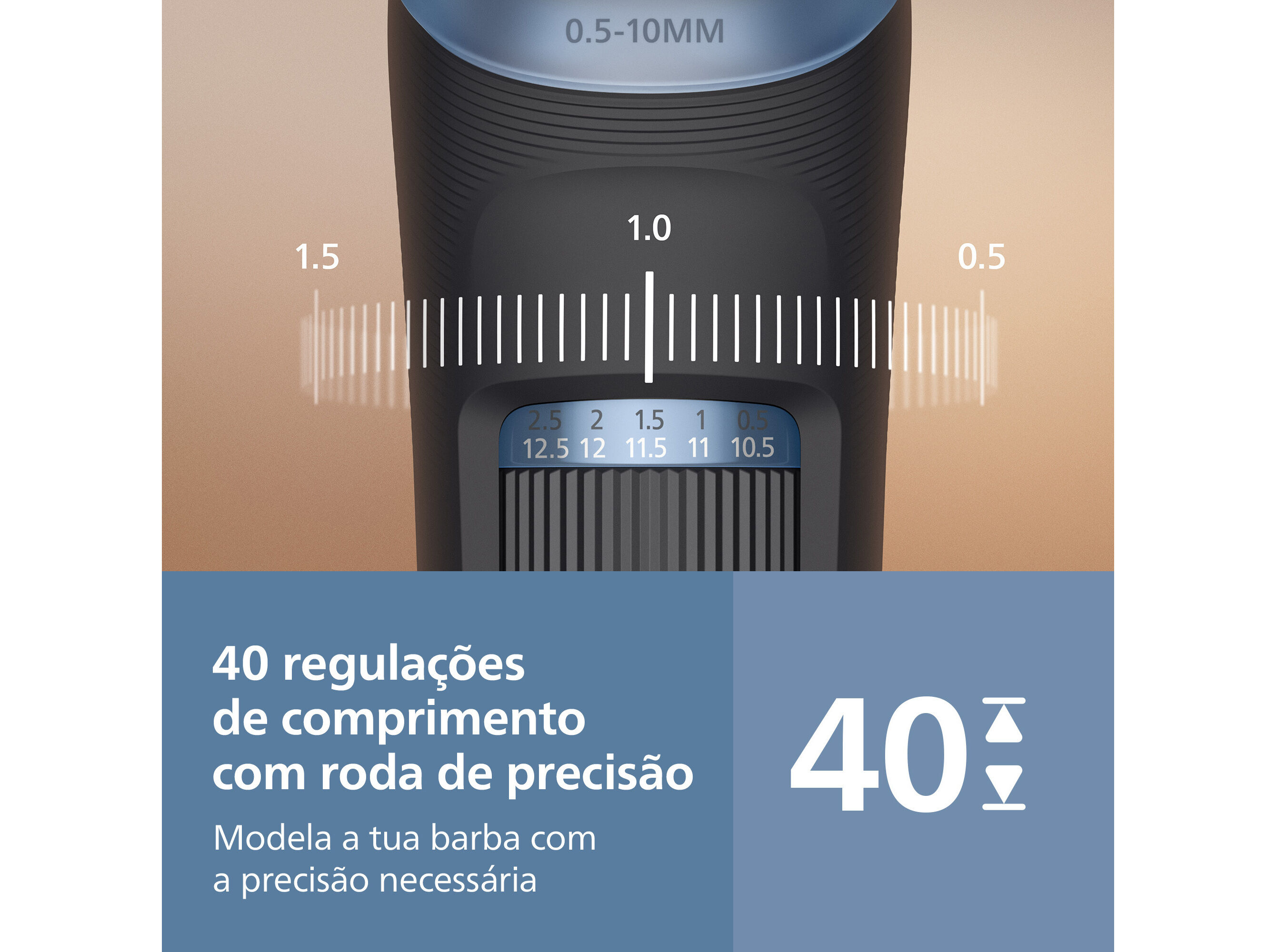 APARADOR DE BARBA PHILIPS S&Eacute;RIE 3000 BT3665/15 COM 20 N&Iacute;VEIS E 80 MINUTOS image number 2