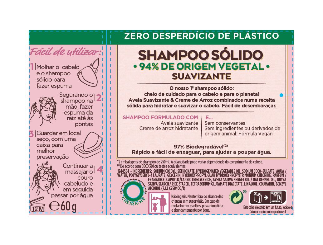 CHAMP&Ocirc; ULTRA SUAVE S&Oacute;LIDO DELICADEZA AVEIA 60G image number 1