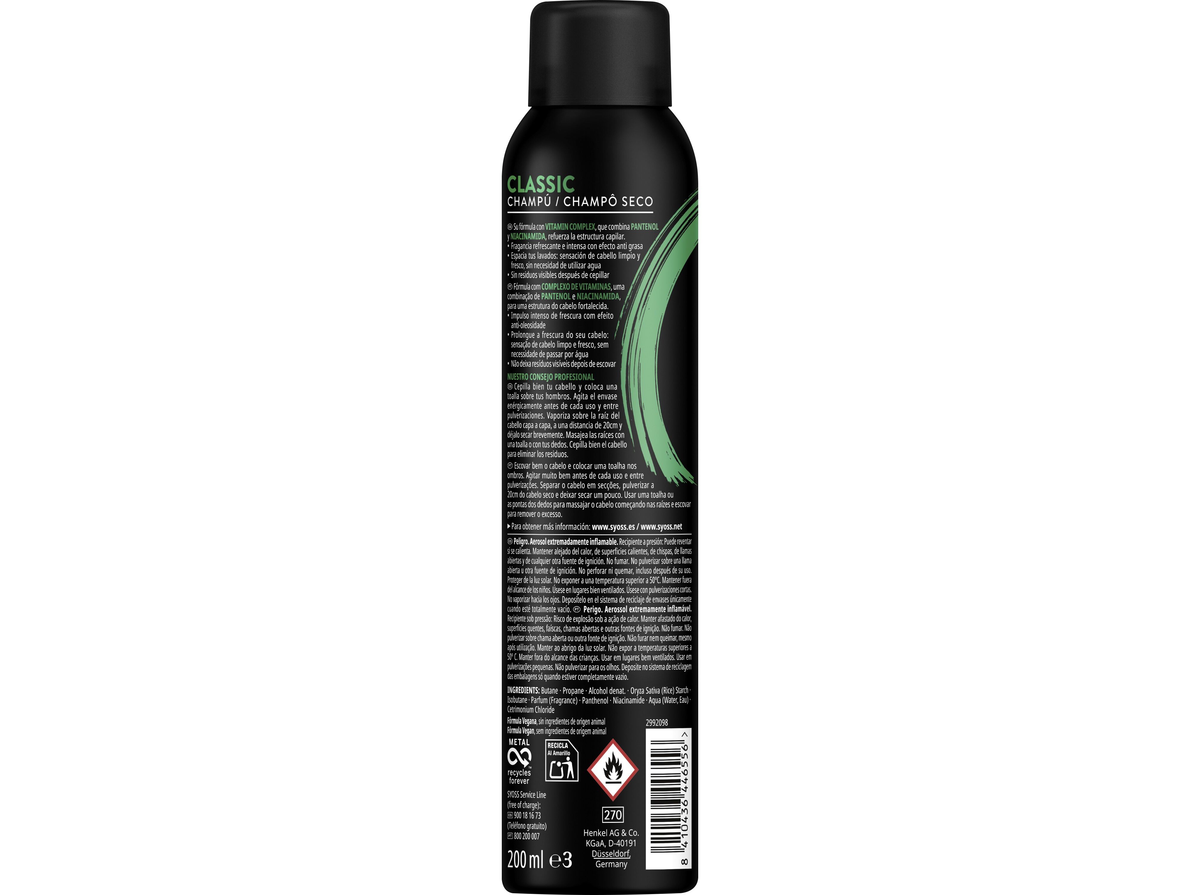CHAMP&Ocirc; SECO SYOSS ANTI OLEOSIDADE 200ML image number 1