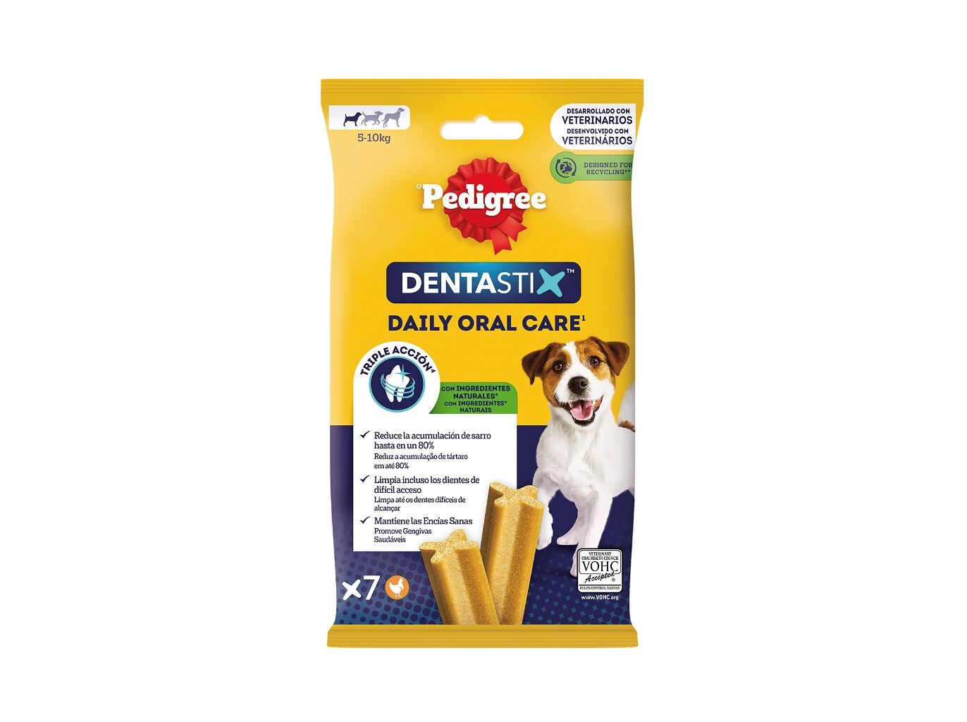 SNACKS PARA C&Atilde;O DENTASTIX PEDIGREE RA&Ccedil;A PEQUENA 110G 7 UNIDADES
