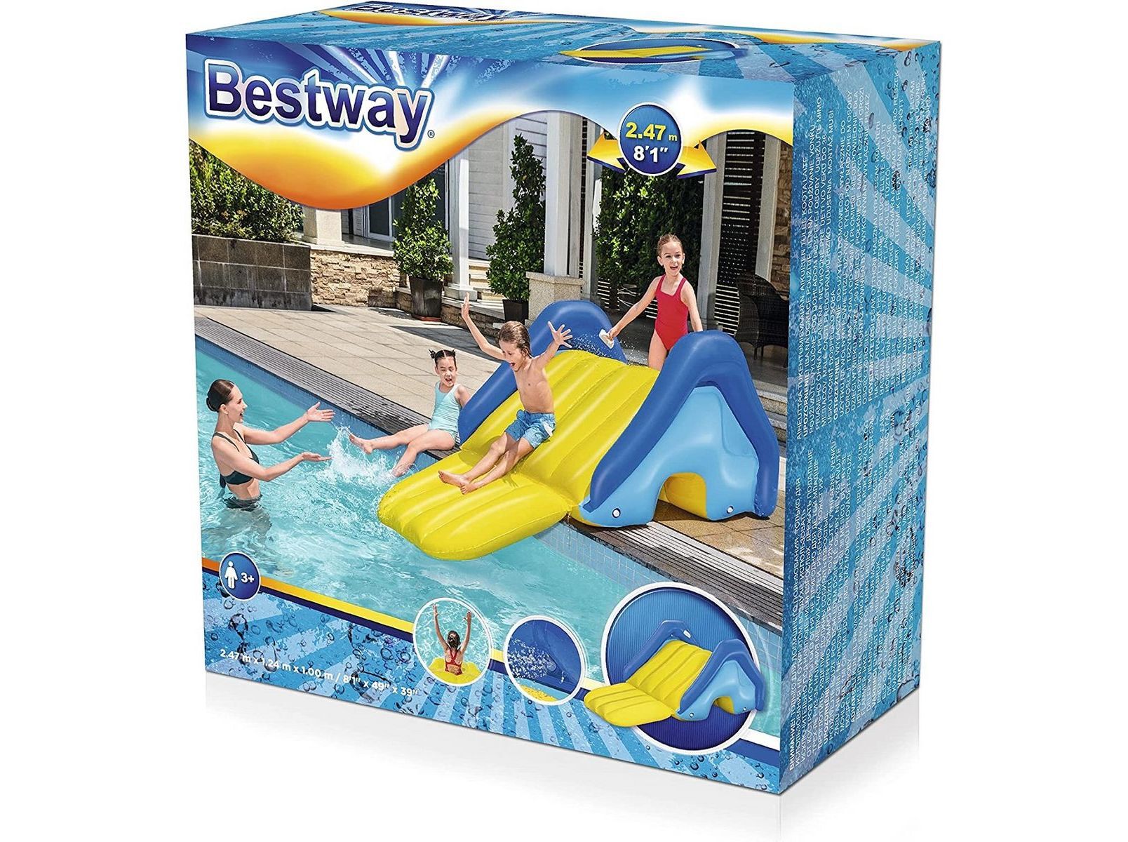 ESCORREGA GIGANTE INSUFL&Aacute;VEL PARA PISCINA BESTWAY 247X124X100CM