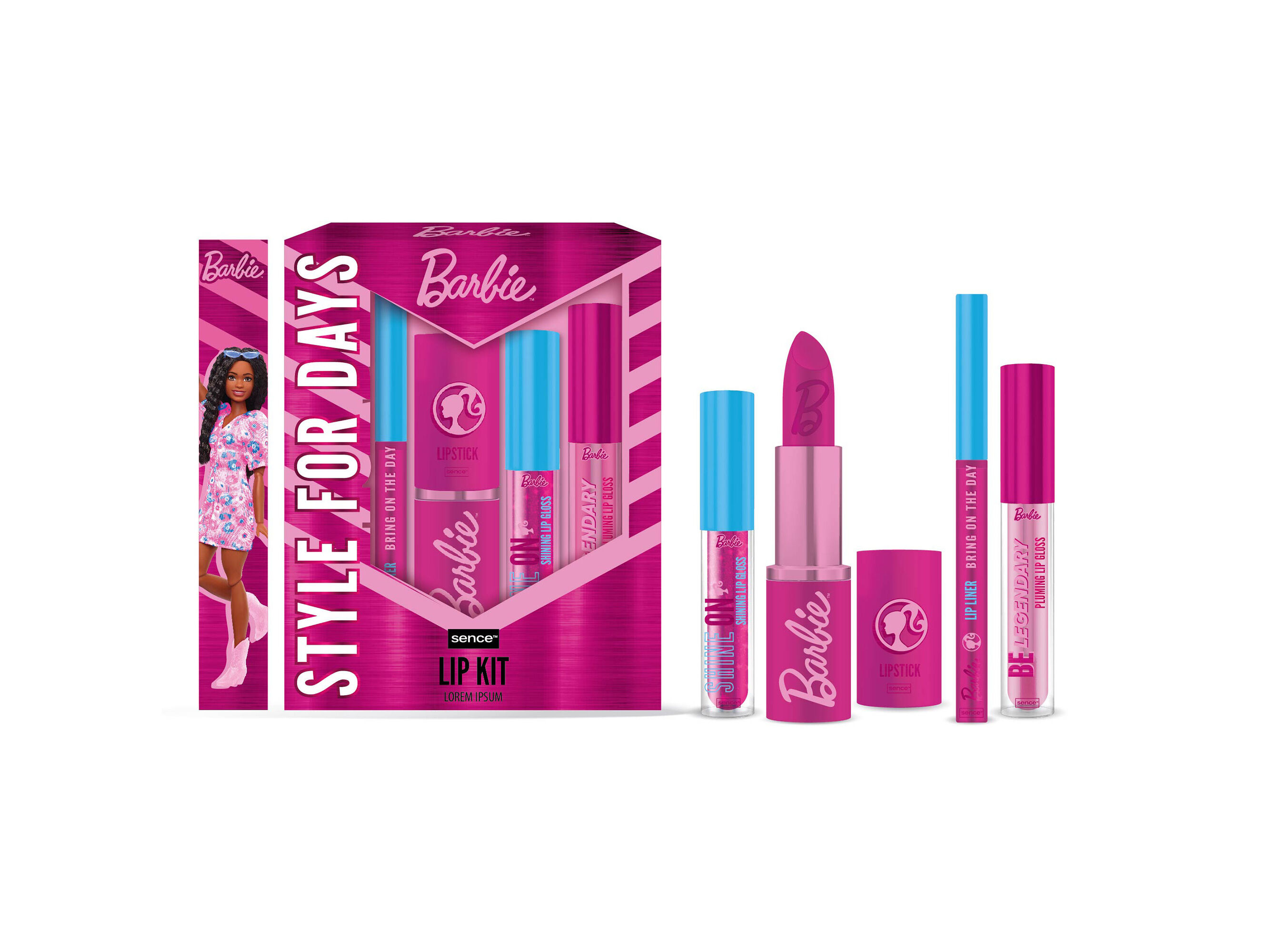 CONJUNTO BARBIE KIT L&Aacute;BIOS PINK DREAMS