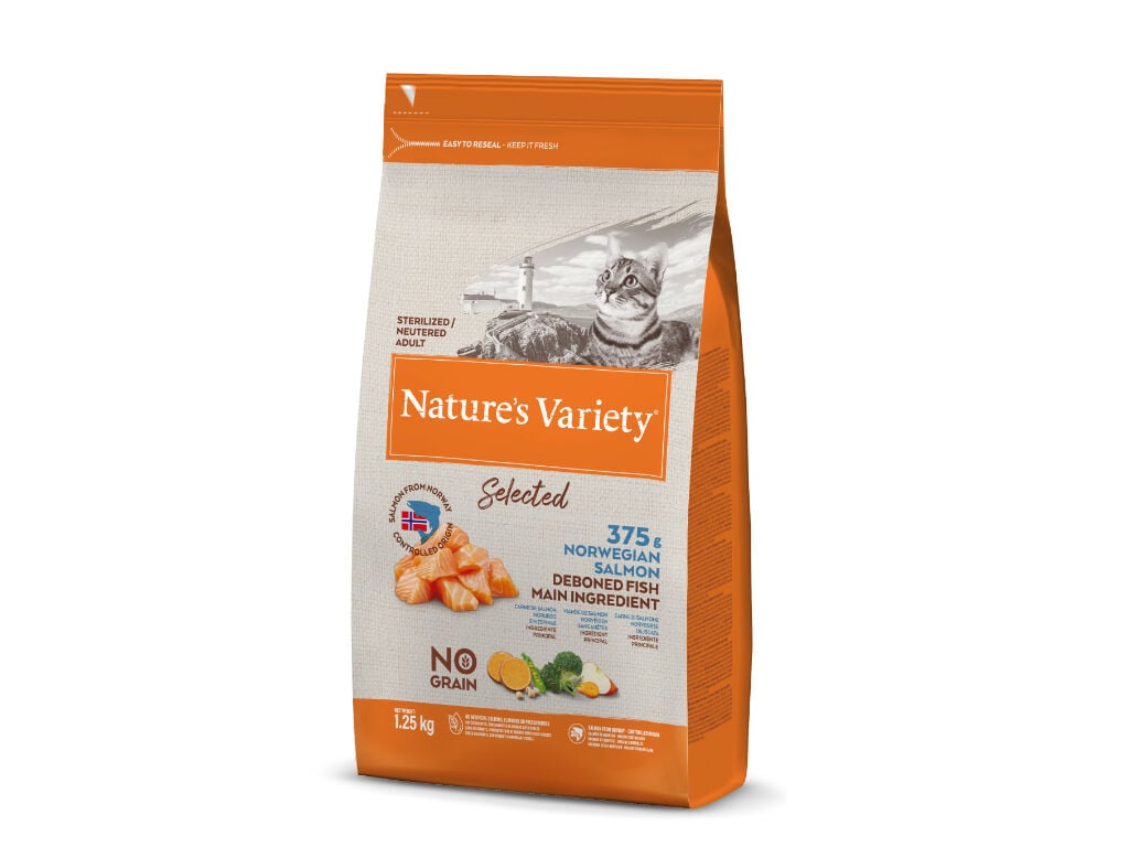 RA&Ccedil;&Atilde;O GATO NATURE'S VARIETY NO GRAIN ESTERILIZADO SALM&Atilde;O 1.25KG image number 1