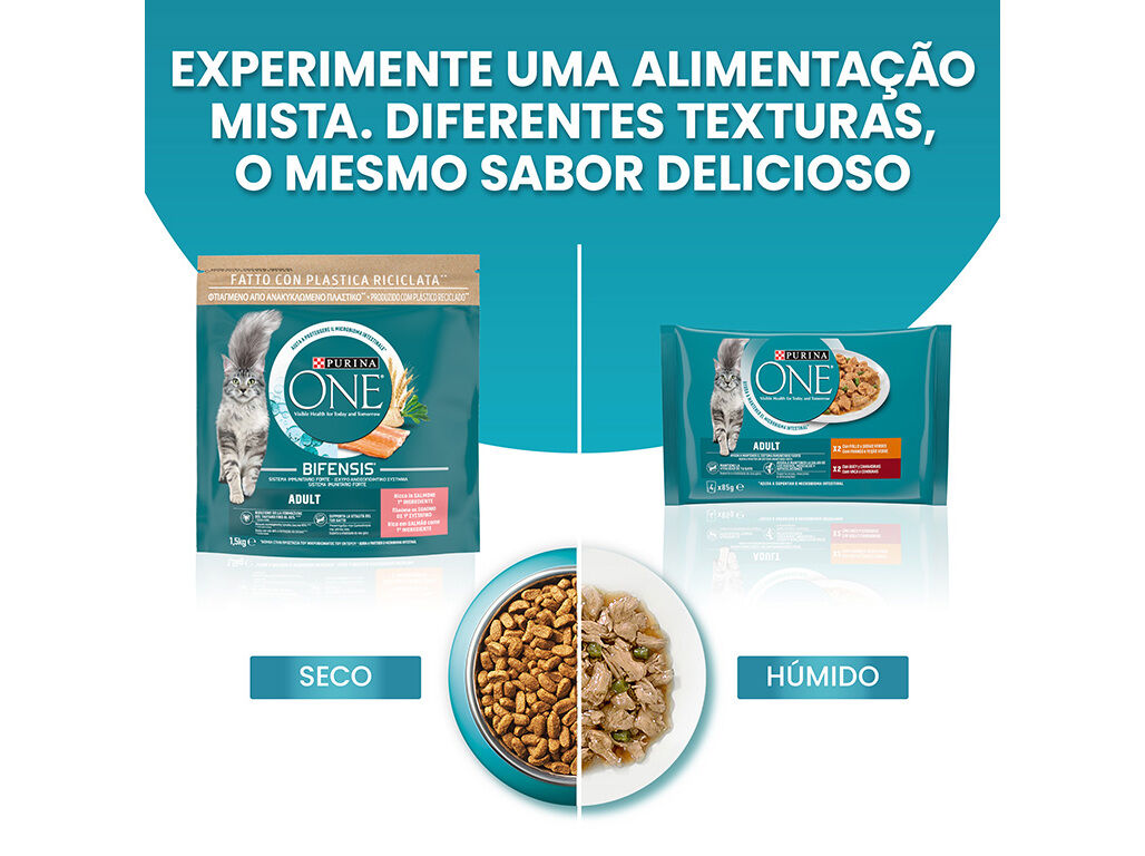 RA&Ccedil;&Atilde;O PARA GATO PURINA ONE COM SALM&Atilde;O E ARROZ 1.5KG image number 7