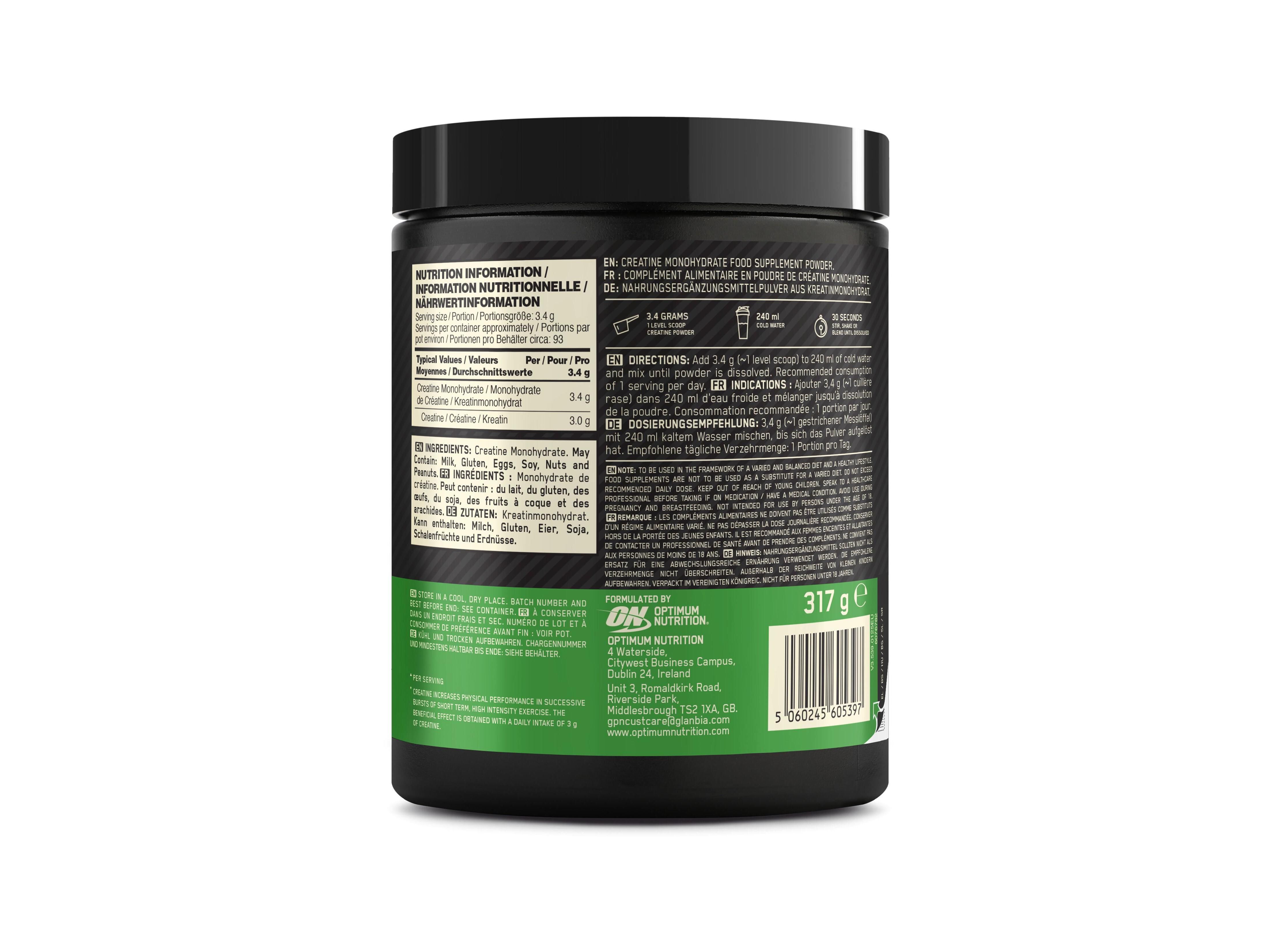 CREATINA MONOIDRATADA OPTIM NUT NEUTRO 317G image number 2