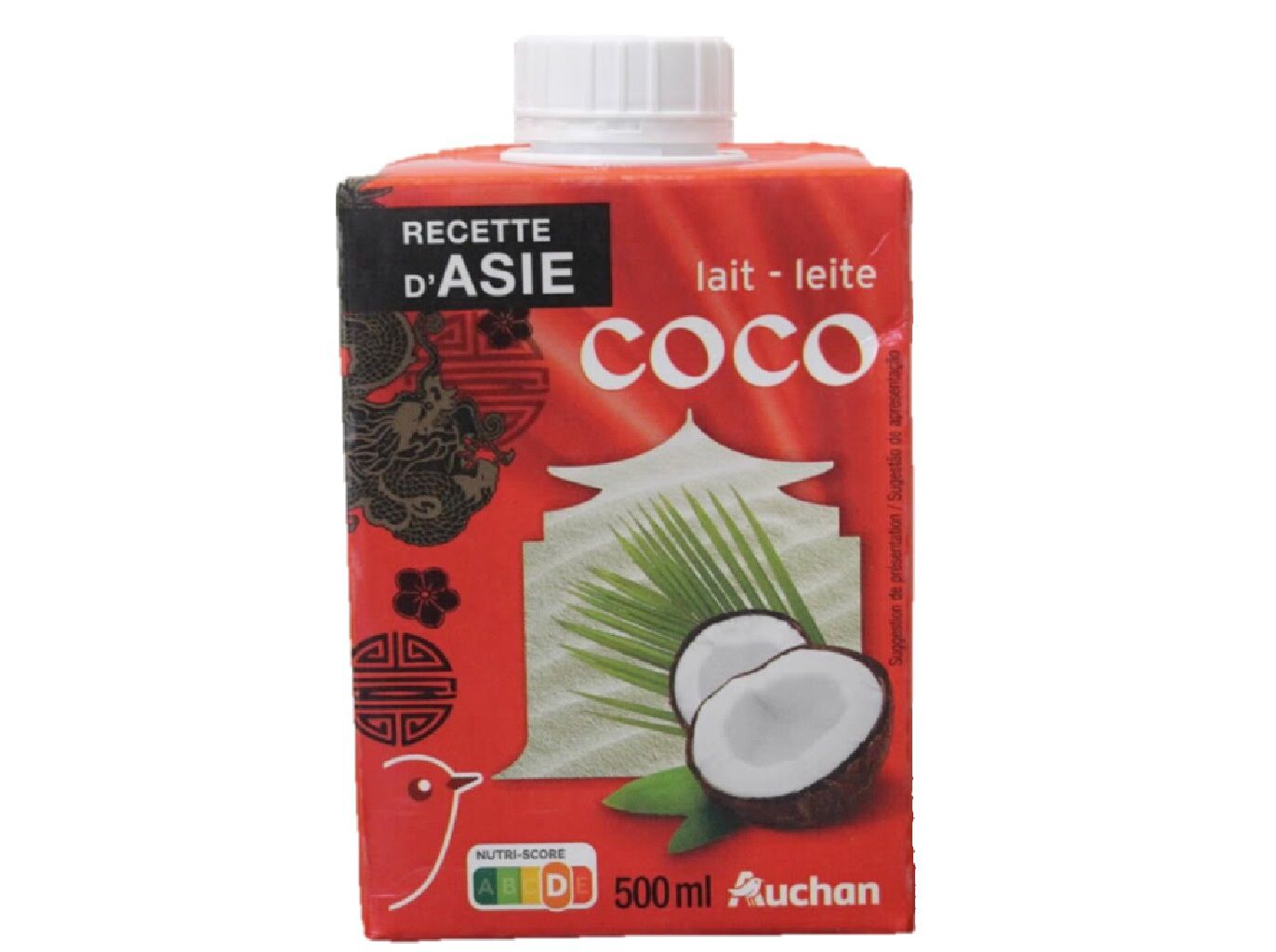 LEITE DE COCO AUCHAN COM TAMPA 500ML