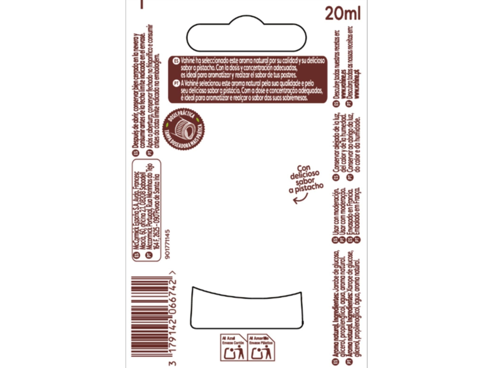 AROMA VAHIN&Eacute; PISTACIO 20G image number 1