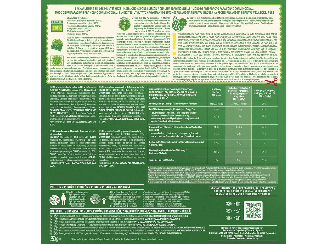 PIZZA BUITONI FORNO DI PIETRA QUEIJO E FIAMBRE 350G image number 1