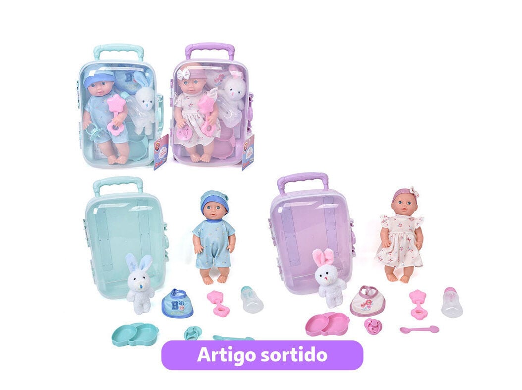 BONECO BEB&Eacute; ONE TWO FUN COM ACESS&Oacute;RIOS 28CM CORES SORTIDAS