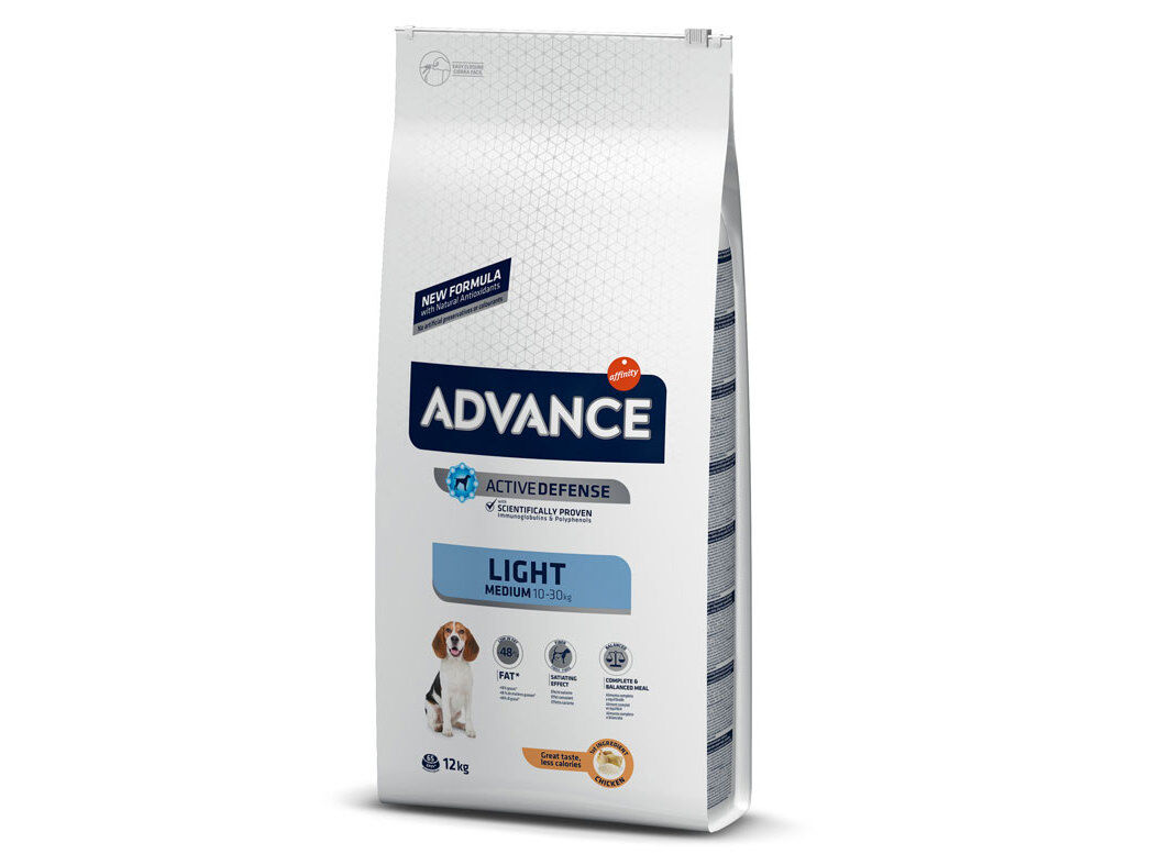 RA&Ccedil;&Atilde;O C&Atilde;O MEDIUM ADVANCE LIGHT FRANGO 12KG image number 0